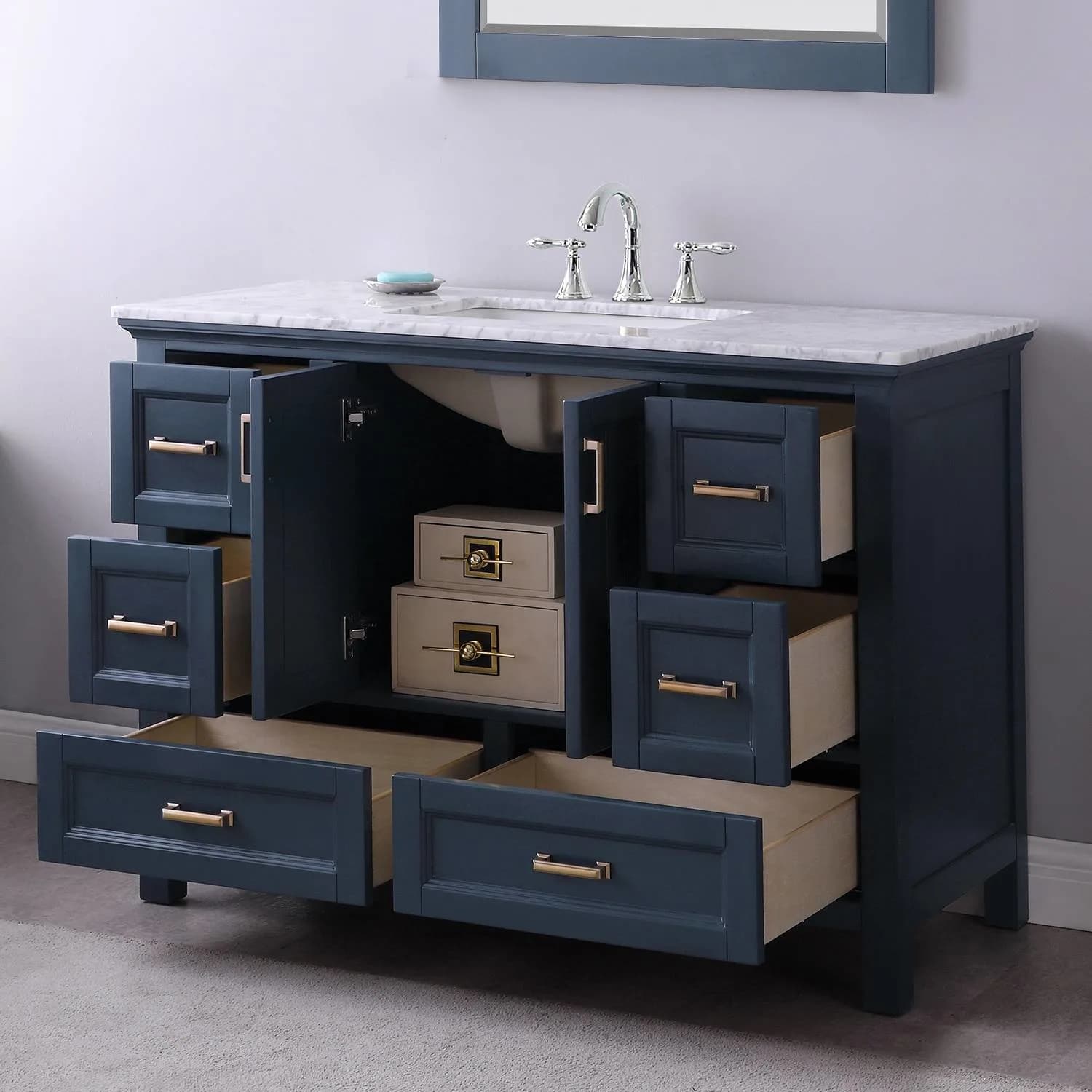 Altair Isla 48 Inch Solid Plywood White Carrara Single Vanity - image 10