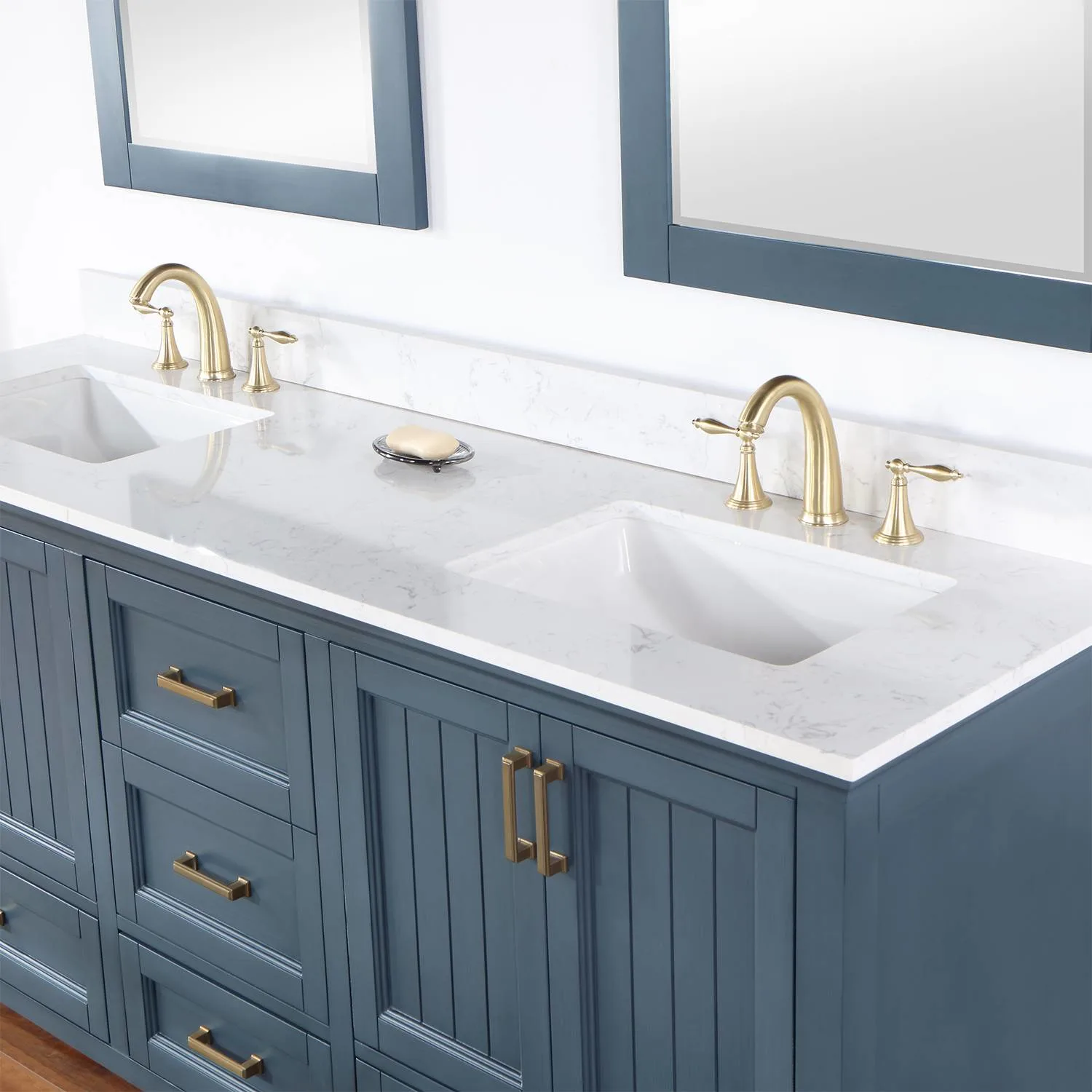 Altair Isla 72 Inch Classic Blue Plywood Carrara Stone Double Vanity - image 8