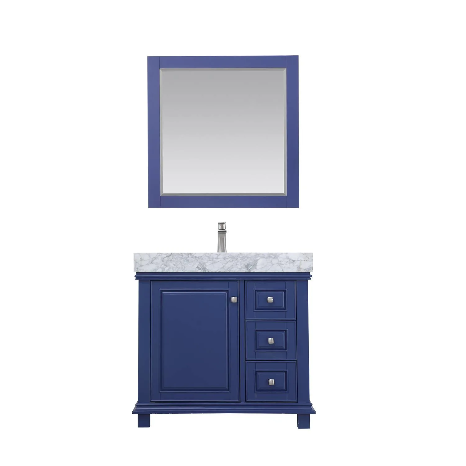 Altair Jardin 36 Inch Solid Plywood White Carrara Single Vanity - image 1