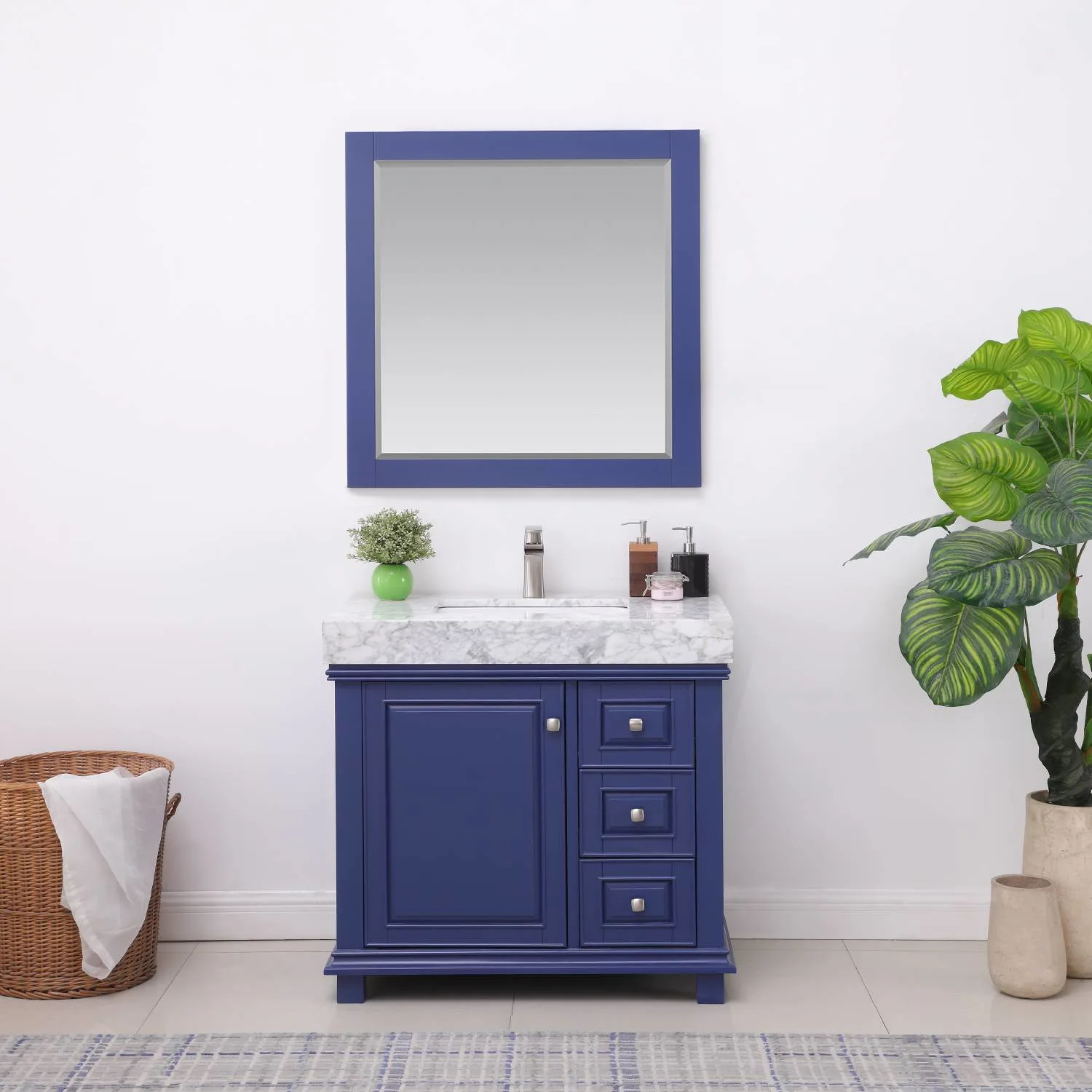 Altair Jardin 36 Inch Solid Plywood White Carrara Single Vanity - image 3