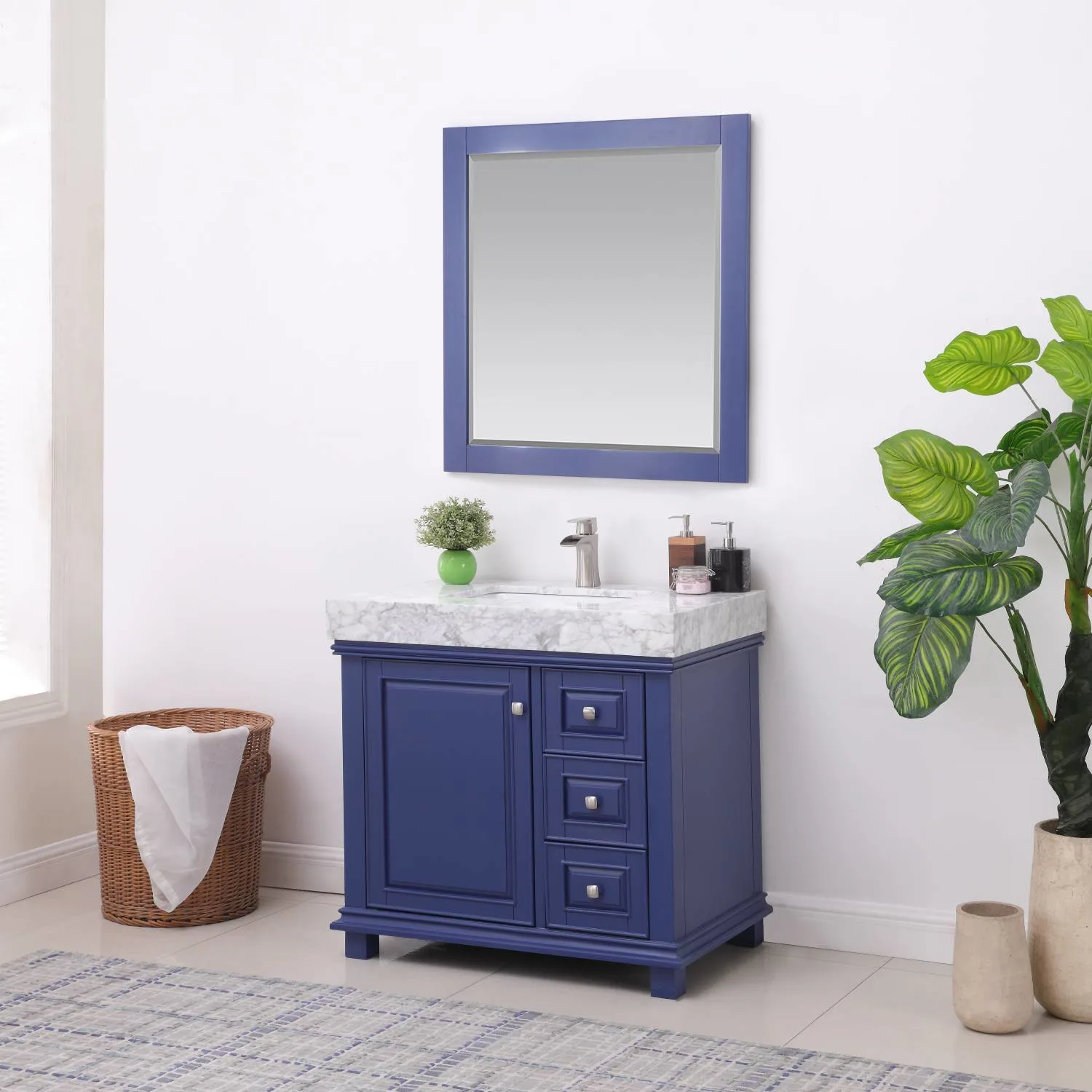 Altair Jardin 36 Inch Solid Plywood White Carrara Single Vanity - image 4