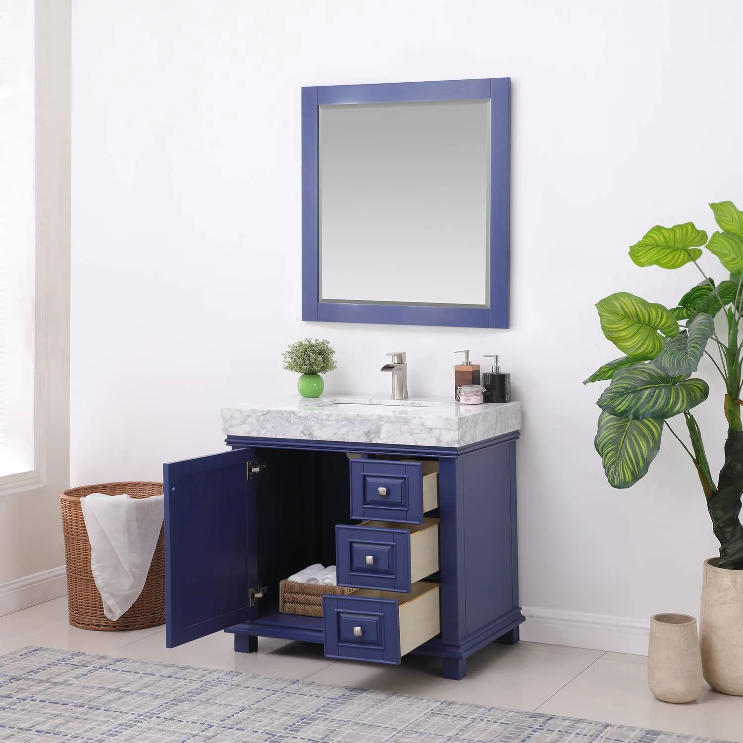 Altair Jardin 36 Inch Solid Plywood White Carrara Single Vanity - image 5