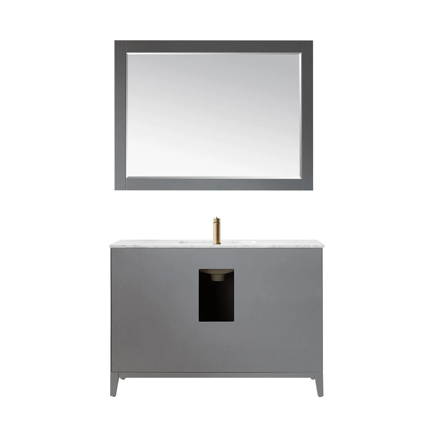 Altair Sutton 48 Inch Solid Plywood White Carrara Single Vanity - image 2