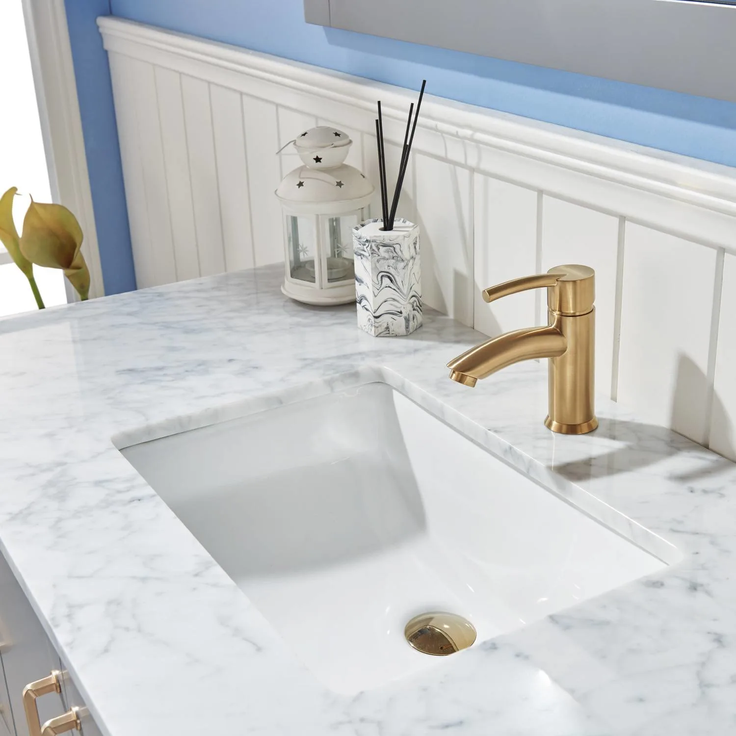 Altair Sutton 48 Inch Solid Plywood White Carrara Single Vanity - image 7