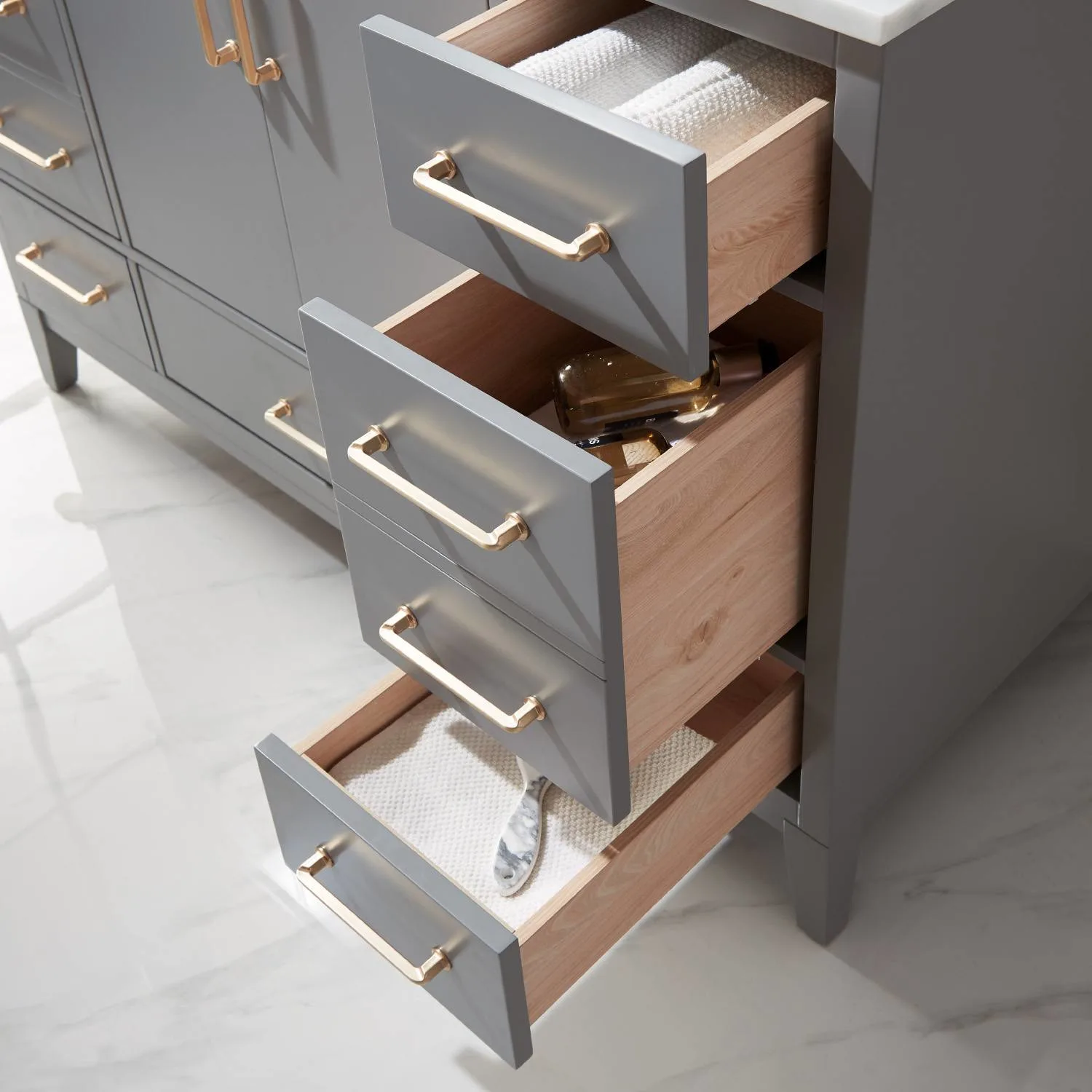 Altair Sutton 48 Inch Solid Plywood White Carrara Single Vanity - image 9