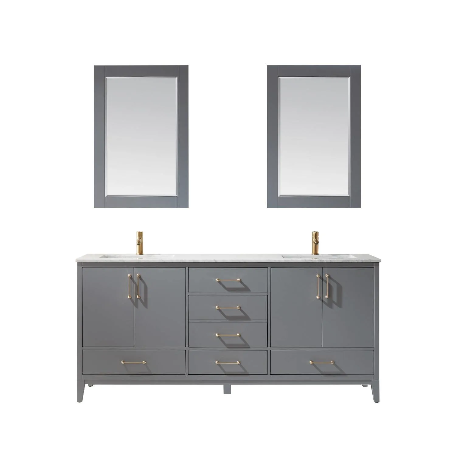 Altair Sutton 72 Inch Solid Plywood White Carrara Double Vanity - image 1