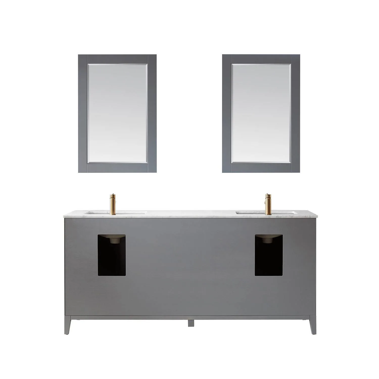 Altair Sutton 72 Inch Solid Plywood White Carrara Double Vanity - image 2