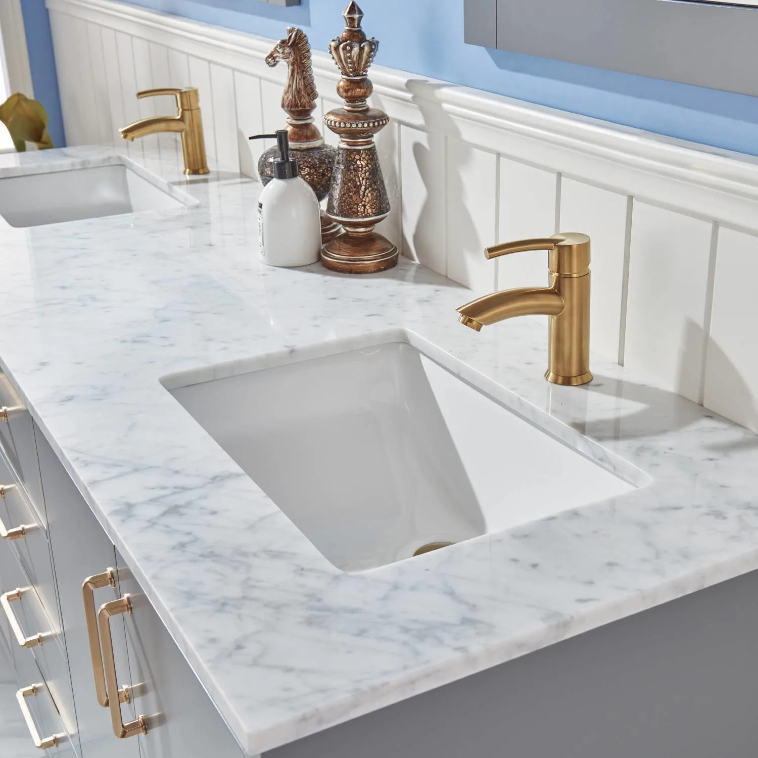 Altair Sutton 72 Inch Solid Plywood White Carrara Double Vanity - image 7