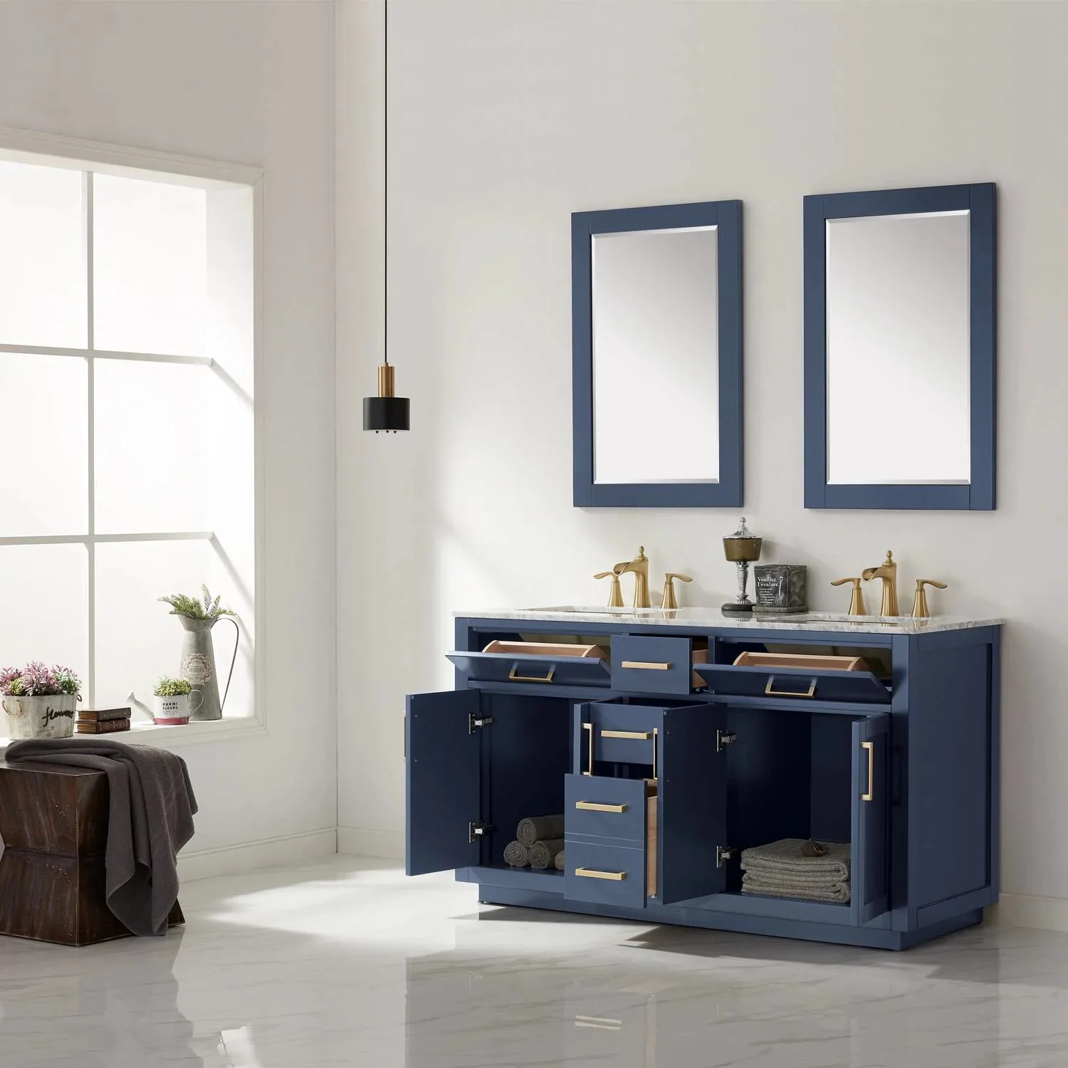 Altair Ivy 60 Inch Solid Plywood No Countertop Double Vanity Cabinet - image 6
