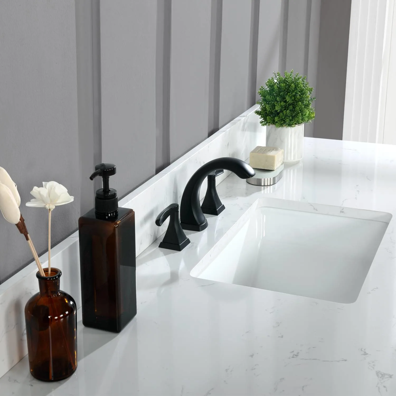 Altair Kinsley 60 Inch White Plywood White Carrara Single Vanity - image 7