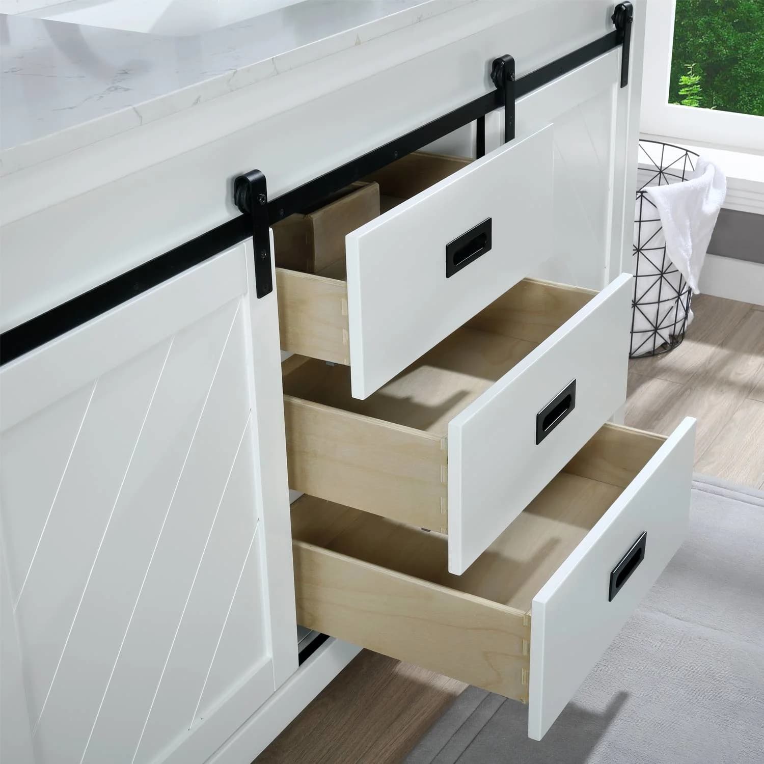 Altair Kinsley 60 Inch White Plywood White Carrara Single Vanity - image 8
