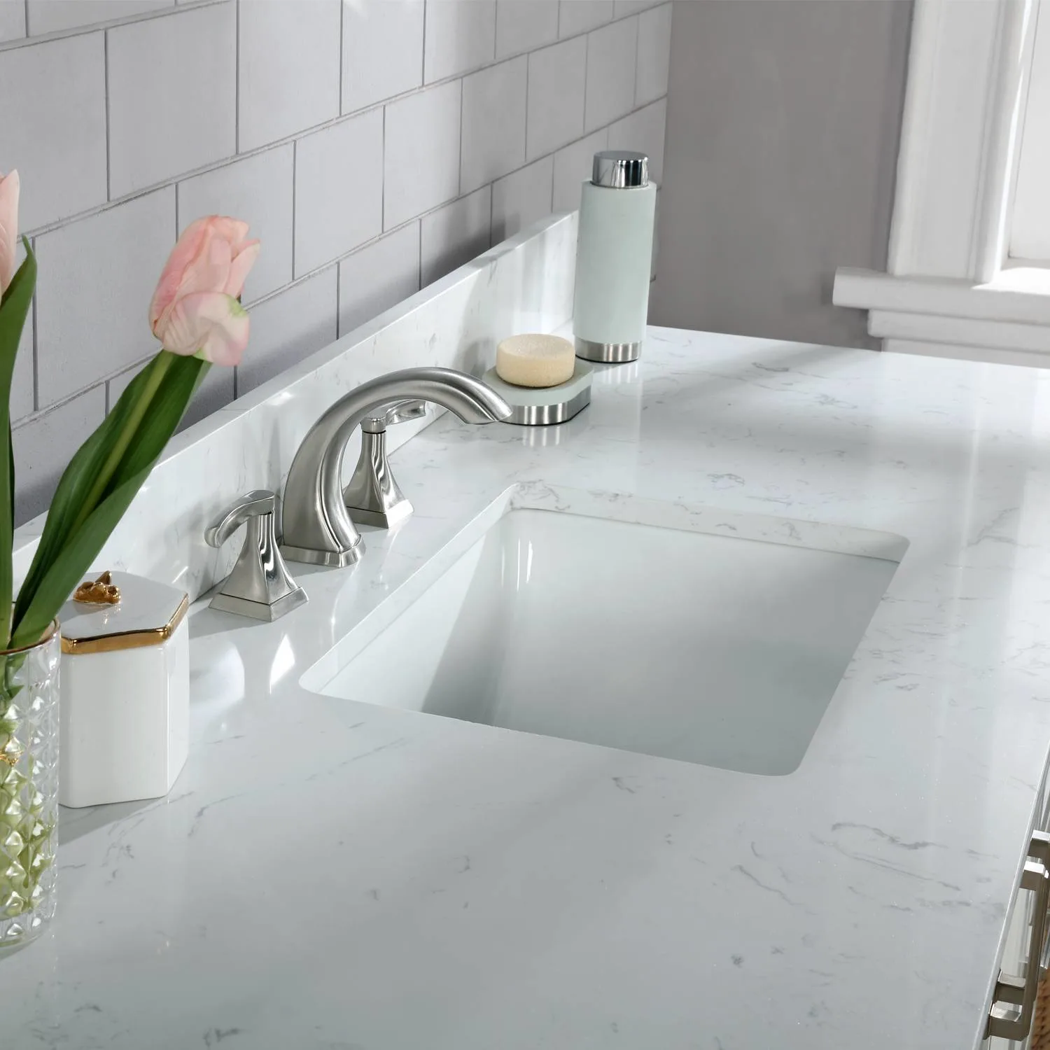 Altair Isla 60 Inch White Plywood White Carrara Single Vanity - image 7
