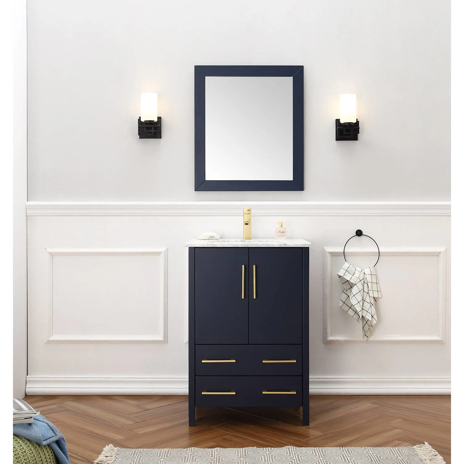Legion Furniture 24 Inch Marble Top Ceramic Sink Vanity Cabinet - image 1