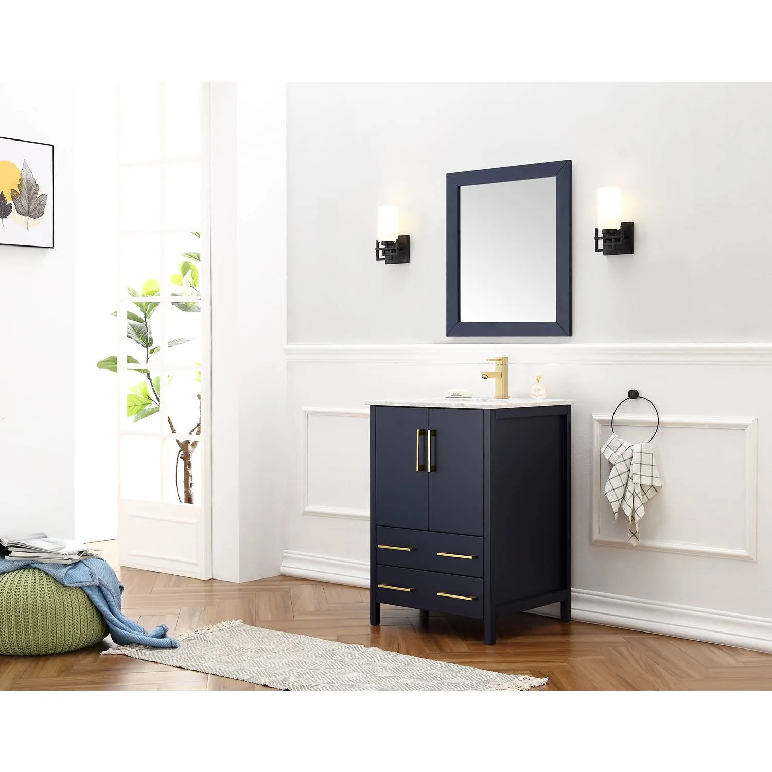 Legion Furniture 24 Inch Marble Top Ceramic Sink Vanity Cabinet - image 4