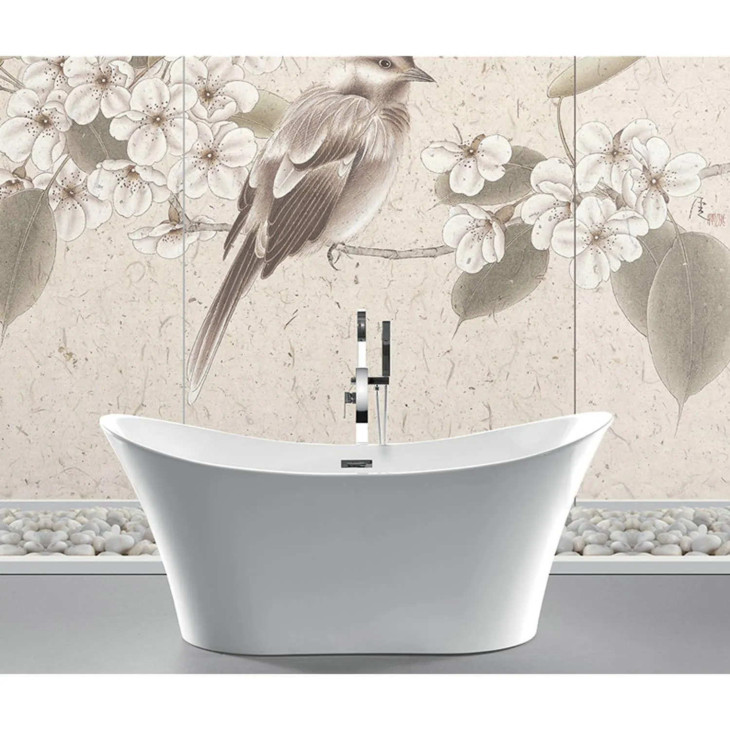 Legion Furniture 67 Inch No Faucet White Double Slipper Acrylic Bathtub - image 6