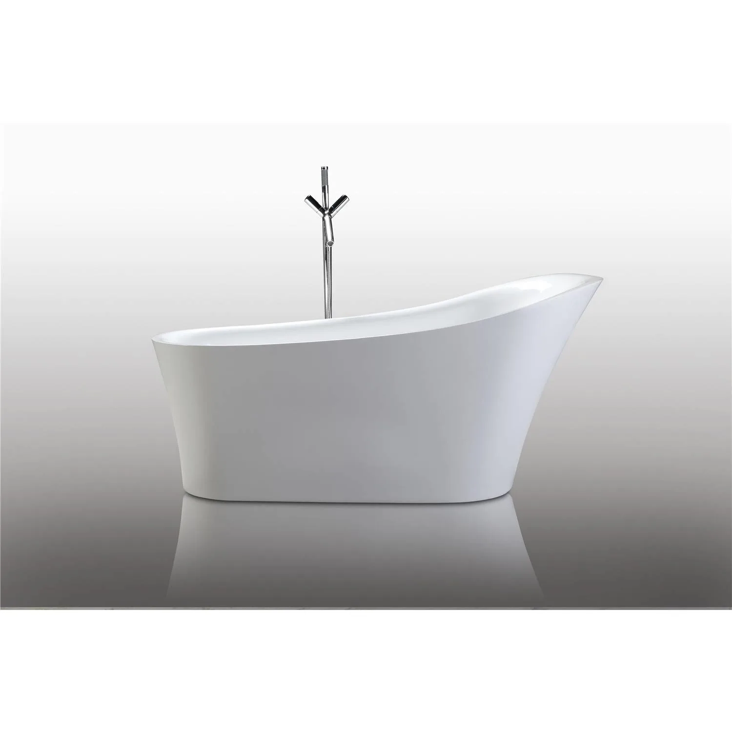 Legion Furniture 67 Inch No Faucet White Soaking Acrylic Bathtub - image 6