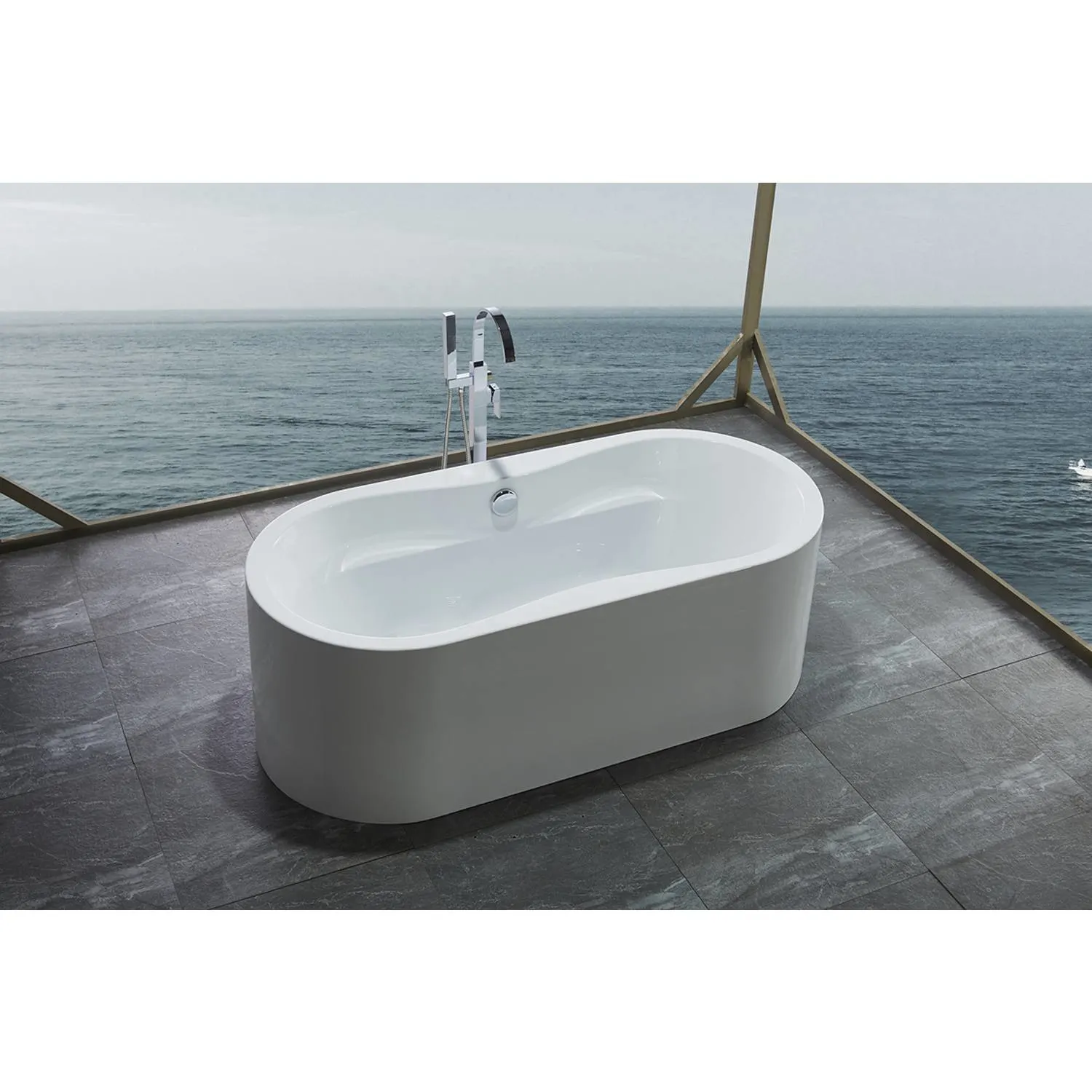 Legion Furniture 66 Inch No Faucet White Soaking Acrylic Bathtub - image 3