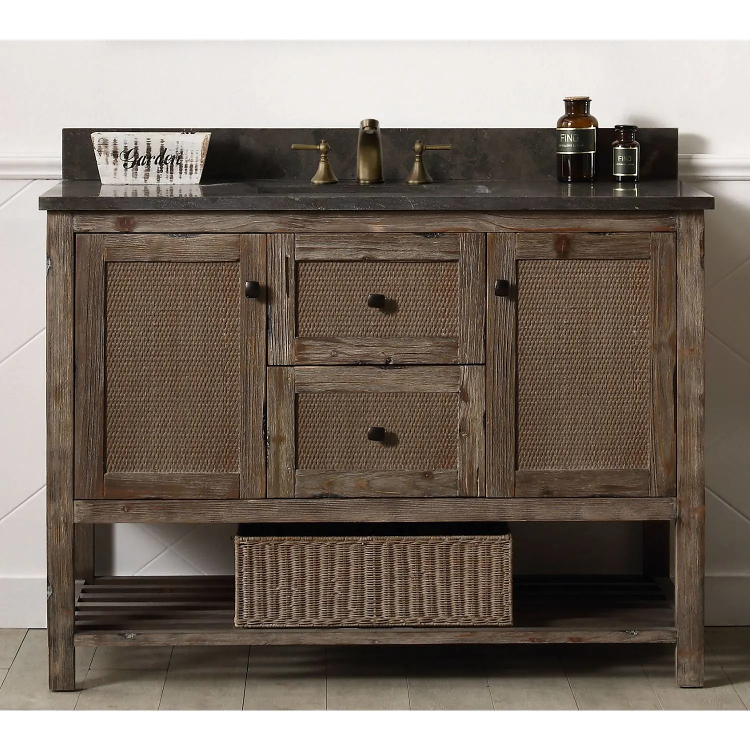 Legion Furniture 48 Inch Moon Stone Top Brown Rustic Vanity Cabinet - image 3