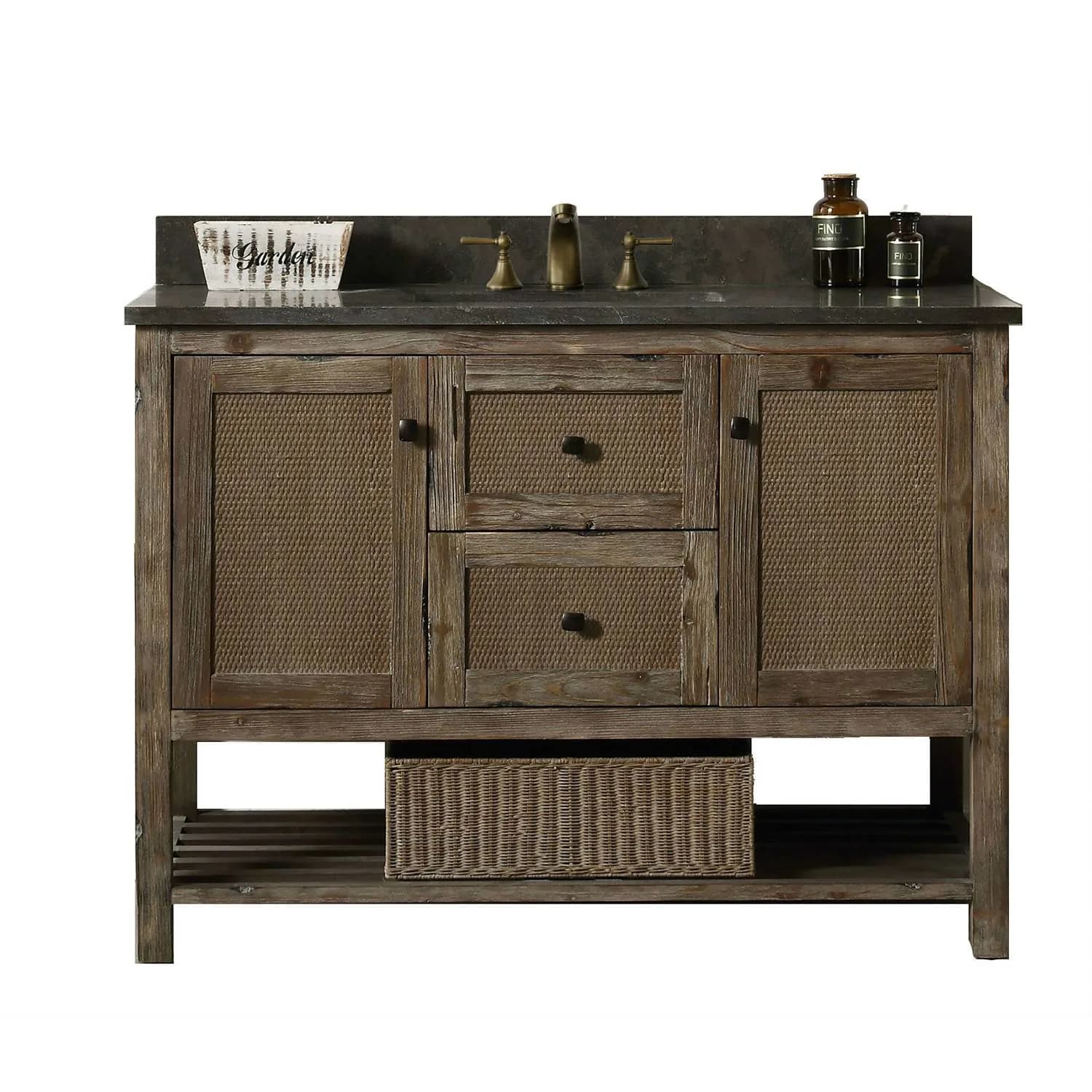 Legion Furniture 48 Inch Moon Stone Top Brown Rustic Vanity Cabinet - image 5