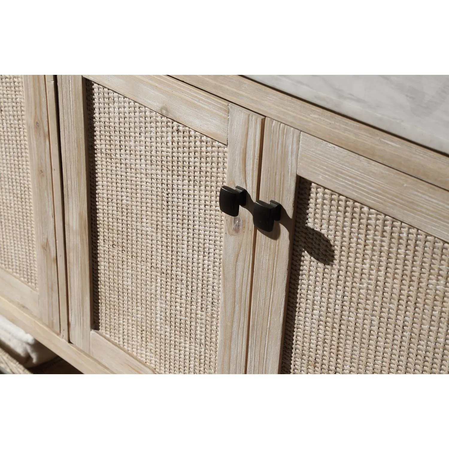 Legion Furniture 60 Inch Marble Top Rustic White Vanity Cabinet - image 3