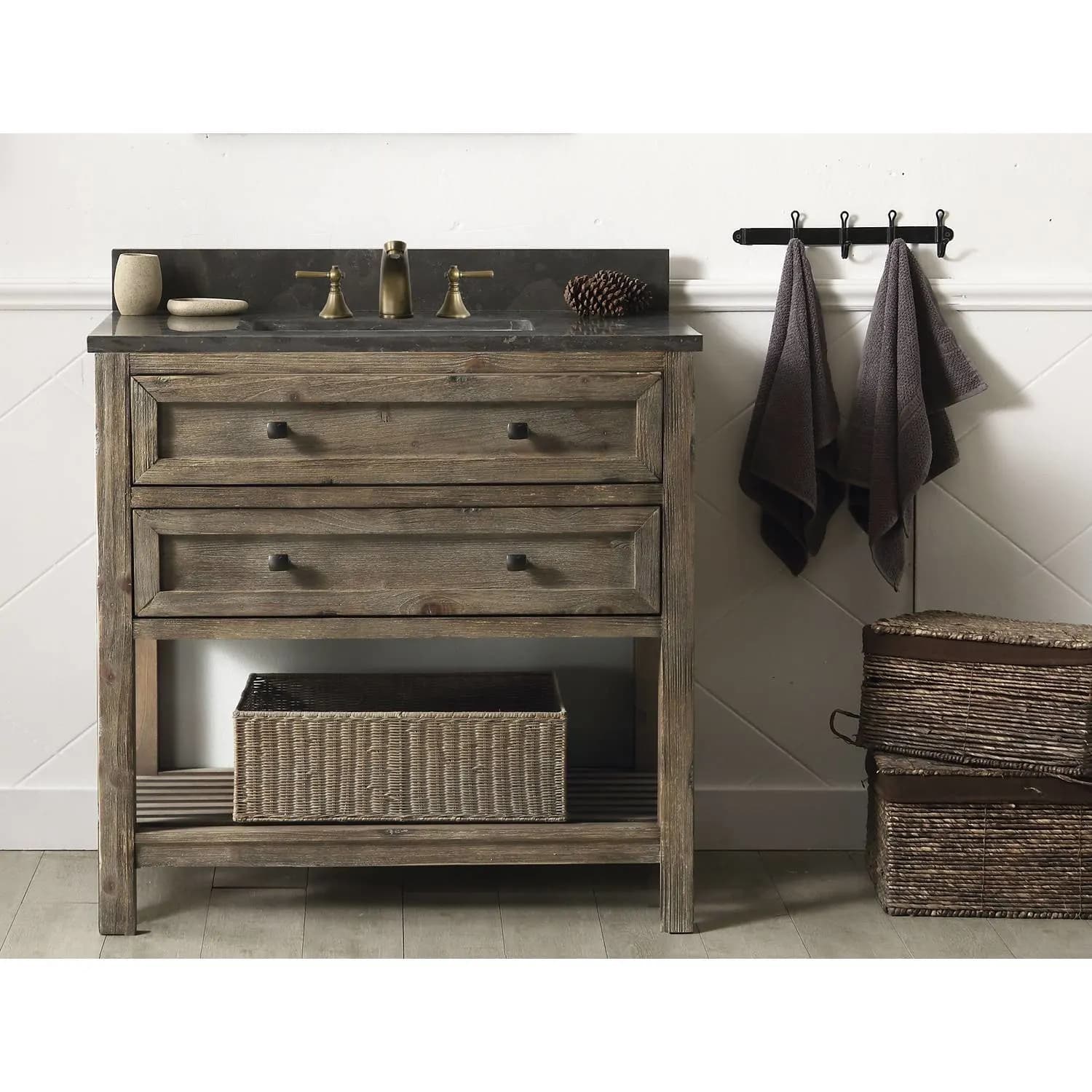 Legion Furniture 36 Inch Moon Stone Top Ceramic Sink Vanity Cabinet - image 4
