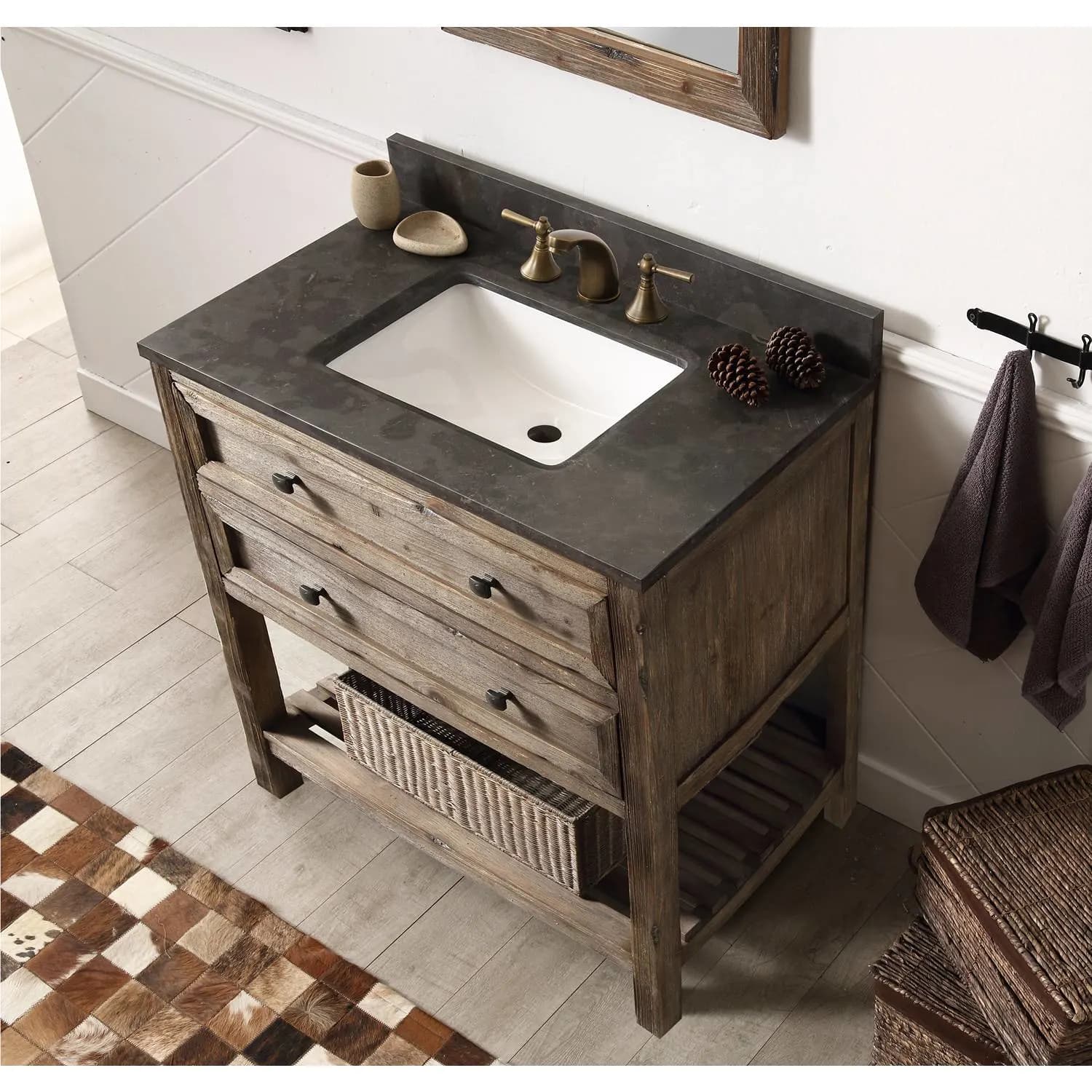 Legion Furniture 36 Inch Moon Stone Top Ceramic Sink Vanity Cabinet - image 6