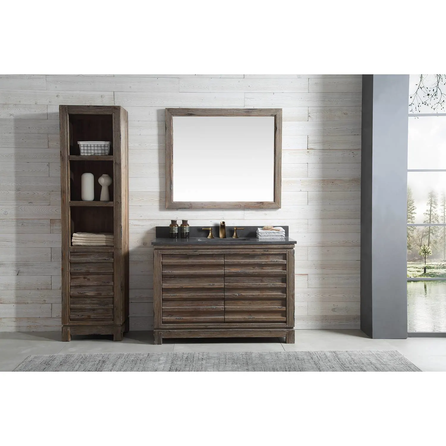 Legion Furniture 48 Inch Moon Stone Top Ceramic Sink Vanity Cabinet - image 3