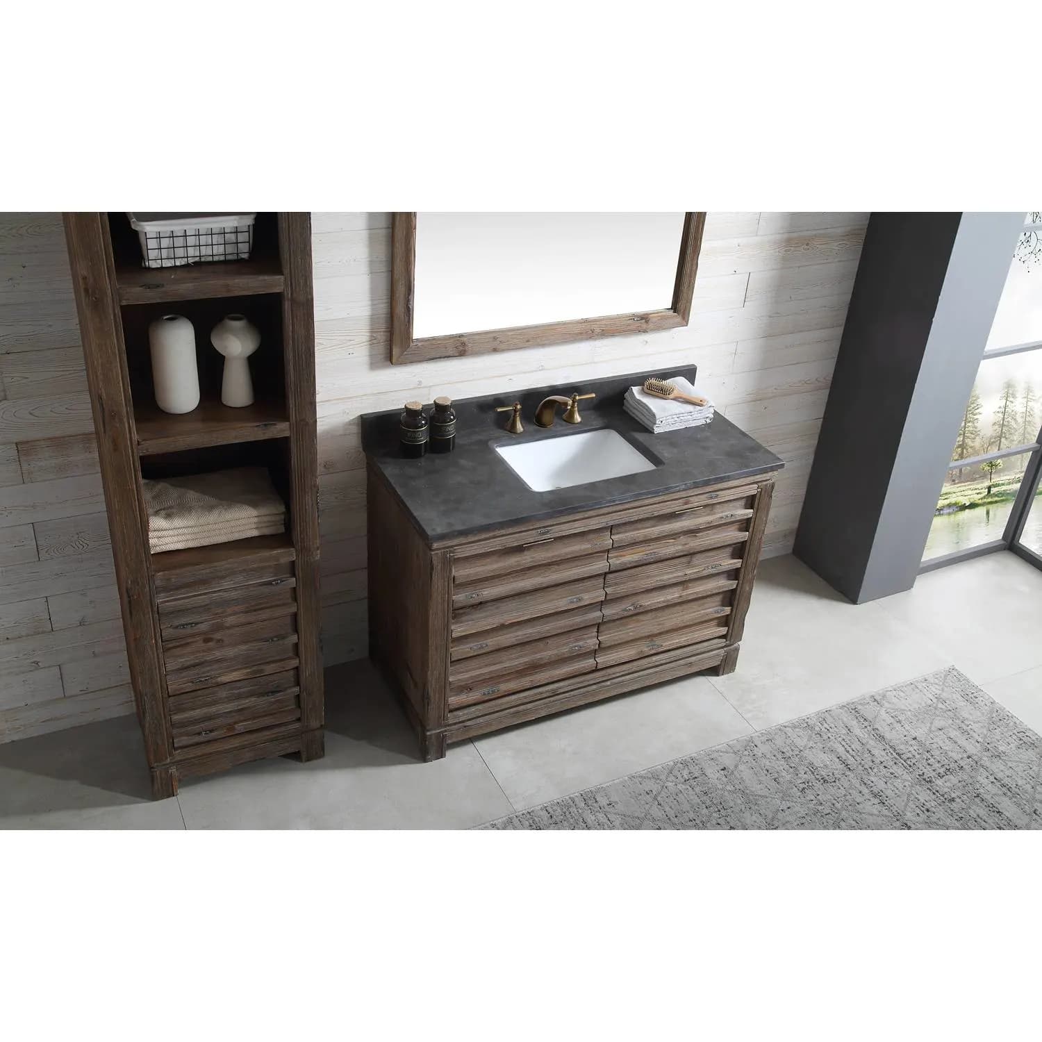 Legion Furniture 48 Inch Moon Stone Top Ceramic Sink Vanity Cabinet - image 9