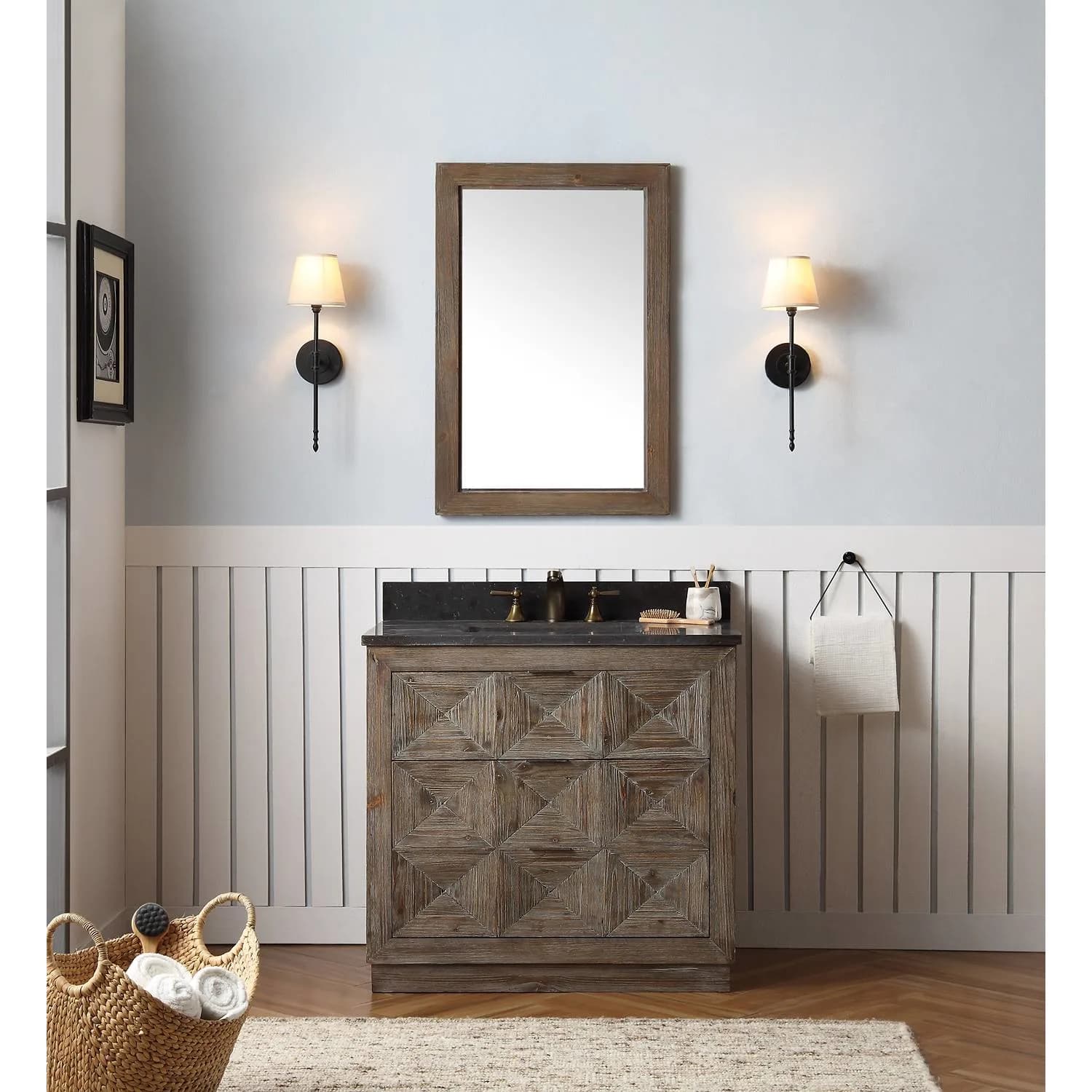 Legion Furniture 36 Inch Moon Stone Top Ceramic Sink Vanity Cabinet - image 3