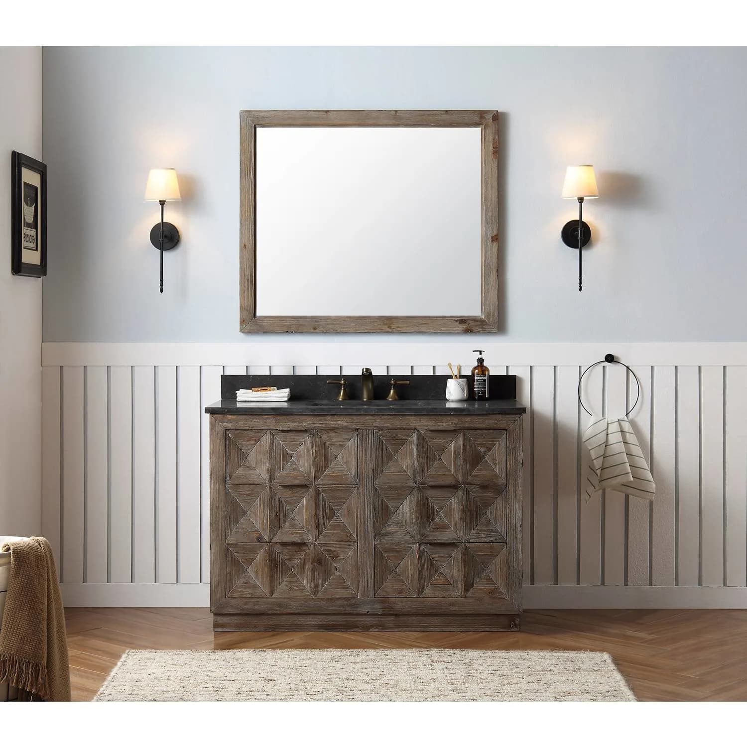Legion Furniture 48 Inch Moon Stone Top Ceramic Sink Vanity Cabinet - image 3