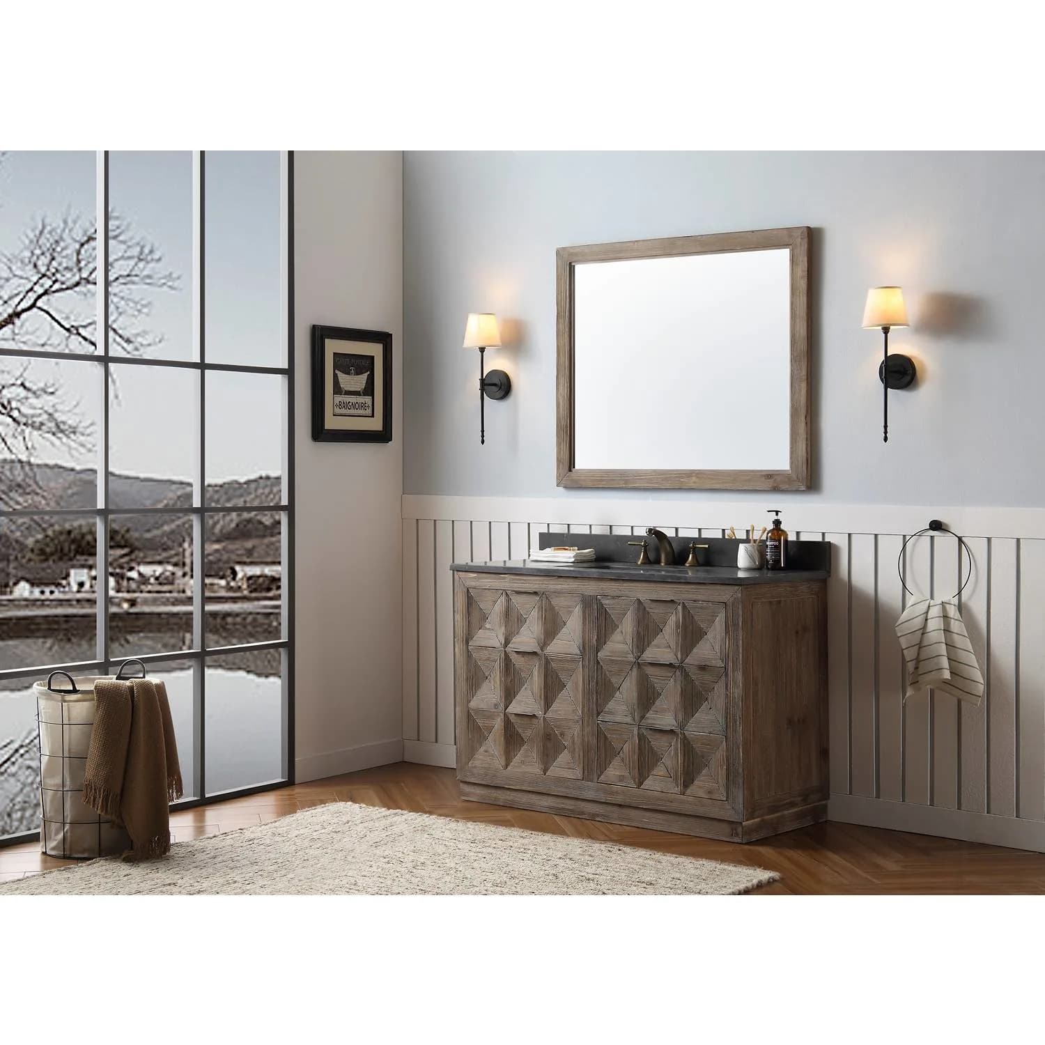Legion Furniture 48 Inch Moon Stone Top Ceramic Sink Vanity Cabinet - image 7