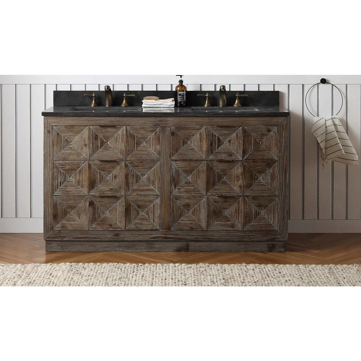 Legion Furniture 60 Inch Moon Stone Top Ceramic Sink Vanity Cabinet - image 2