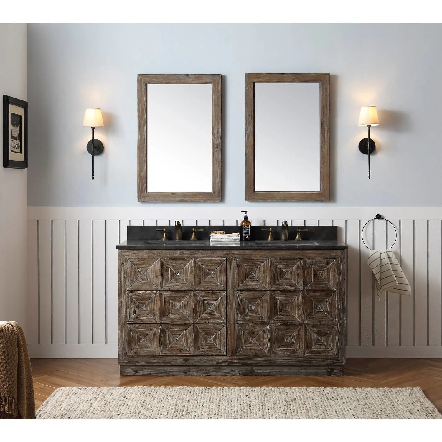 Legion Furniture 60 Inch Moon Stone Top Ceramic Sink Vanity Cabinet - image 3
