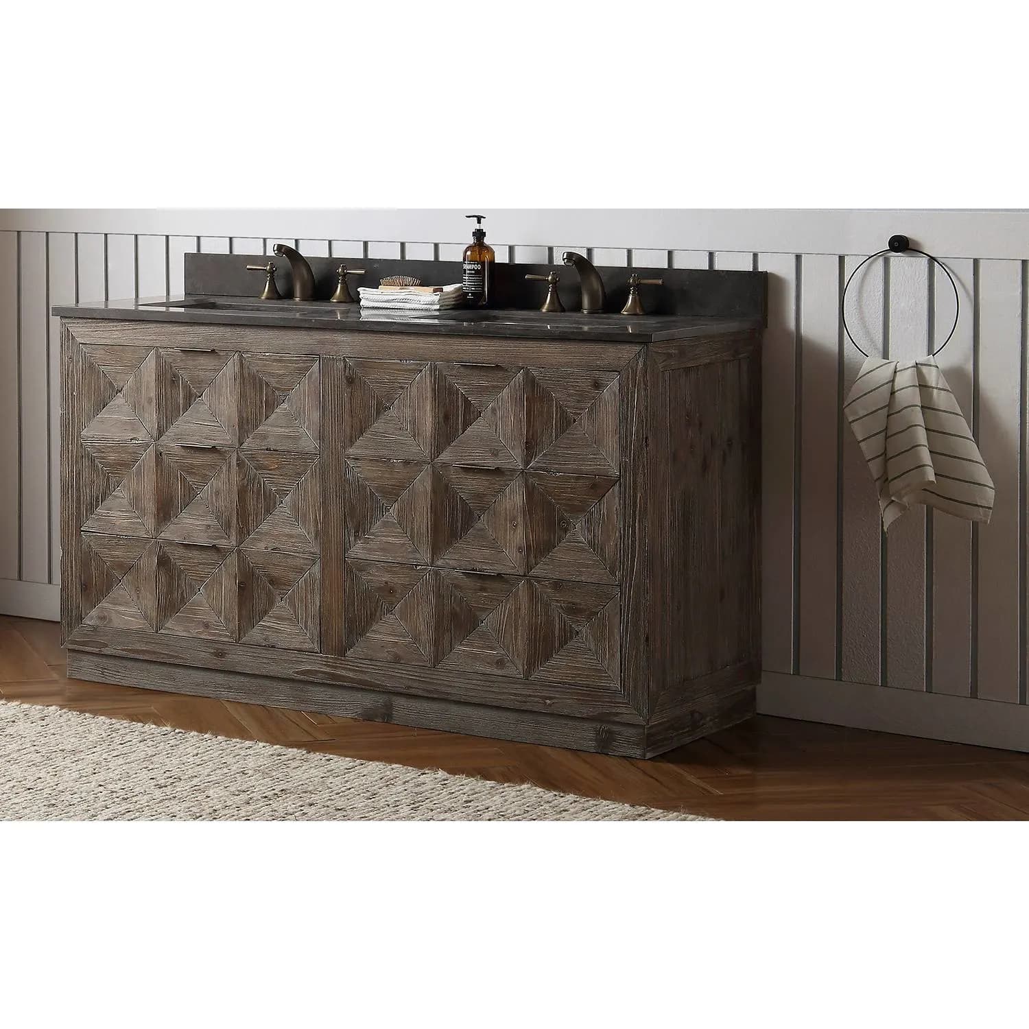 Legion Furniture 60 Inch Moon Stone Top Ceramic Sink Vanity Cabinet - image 9