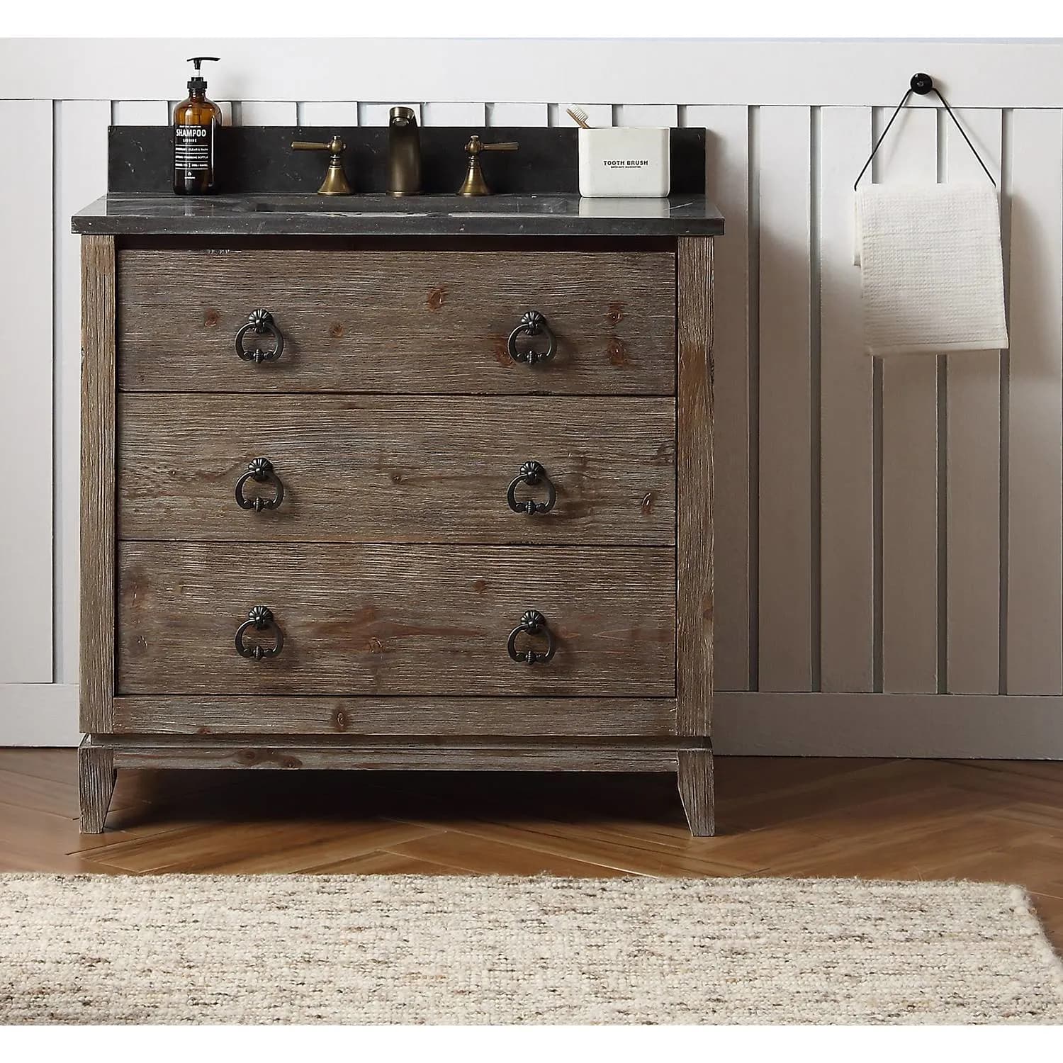 Legion Furniture 36 Inch Moon Stone Top Ceramic Sink Vanity Cabinet - image 3