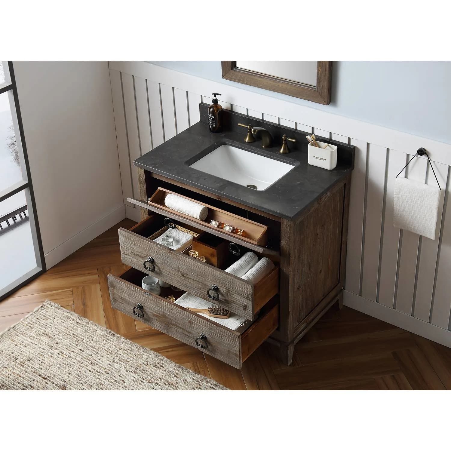Legion Furniture 36 Inch Moon Stone Top Ceramic Sink Vanity Cabinet - image 7