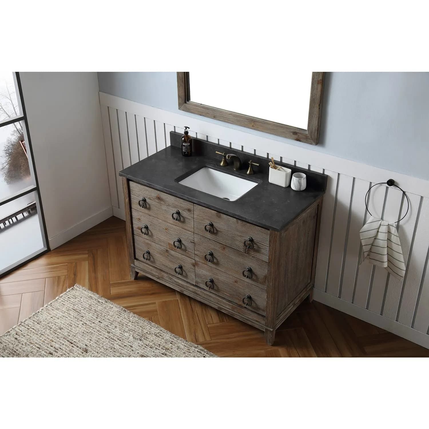 Legion Furniture 48 Inch Moon Stone Top Ceramic Sink Vanity Cabinet - image 11