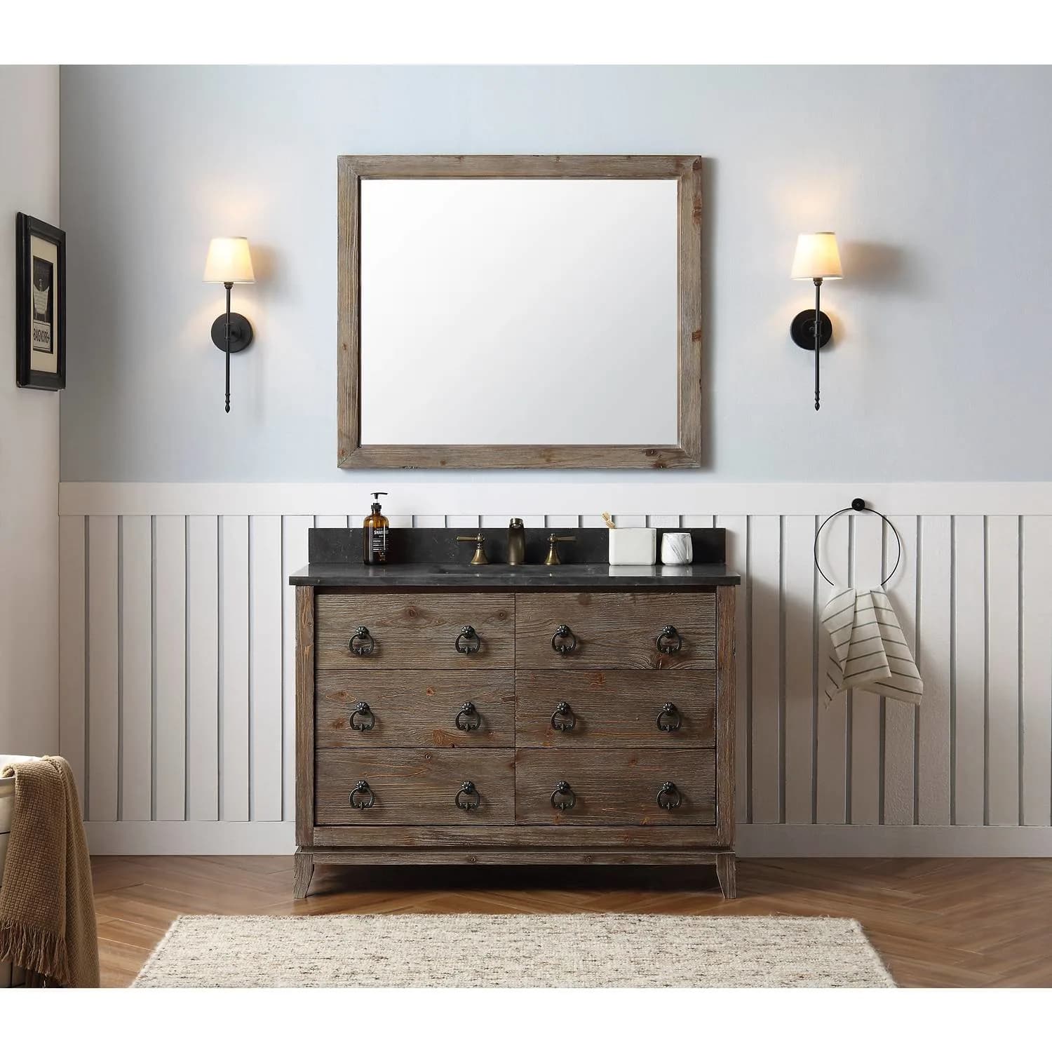Legion Furniture 48 Inch Moon Stone Top Ceramic Sink Vanity Cabinet - image 3