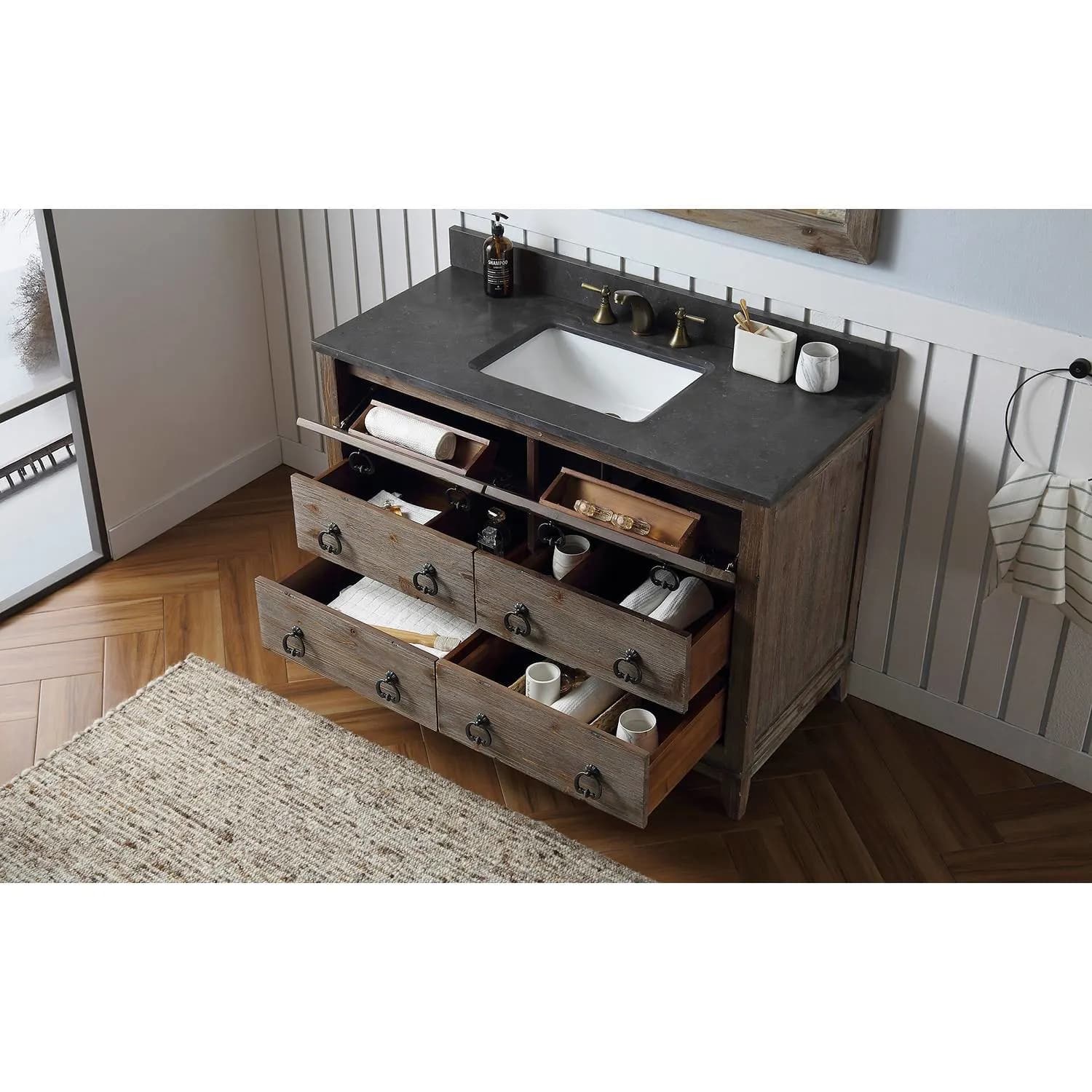 Legion Furniture 48 Inch Moon Stone Top Ceramic Sink Vanity Cabinet - image 7