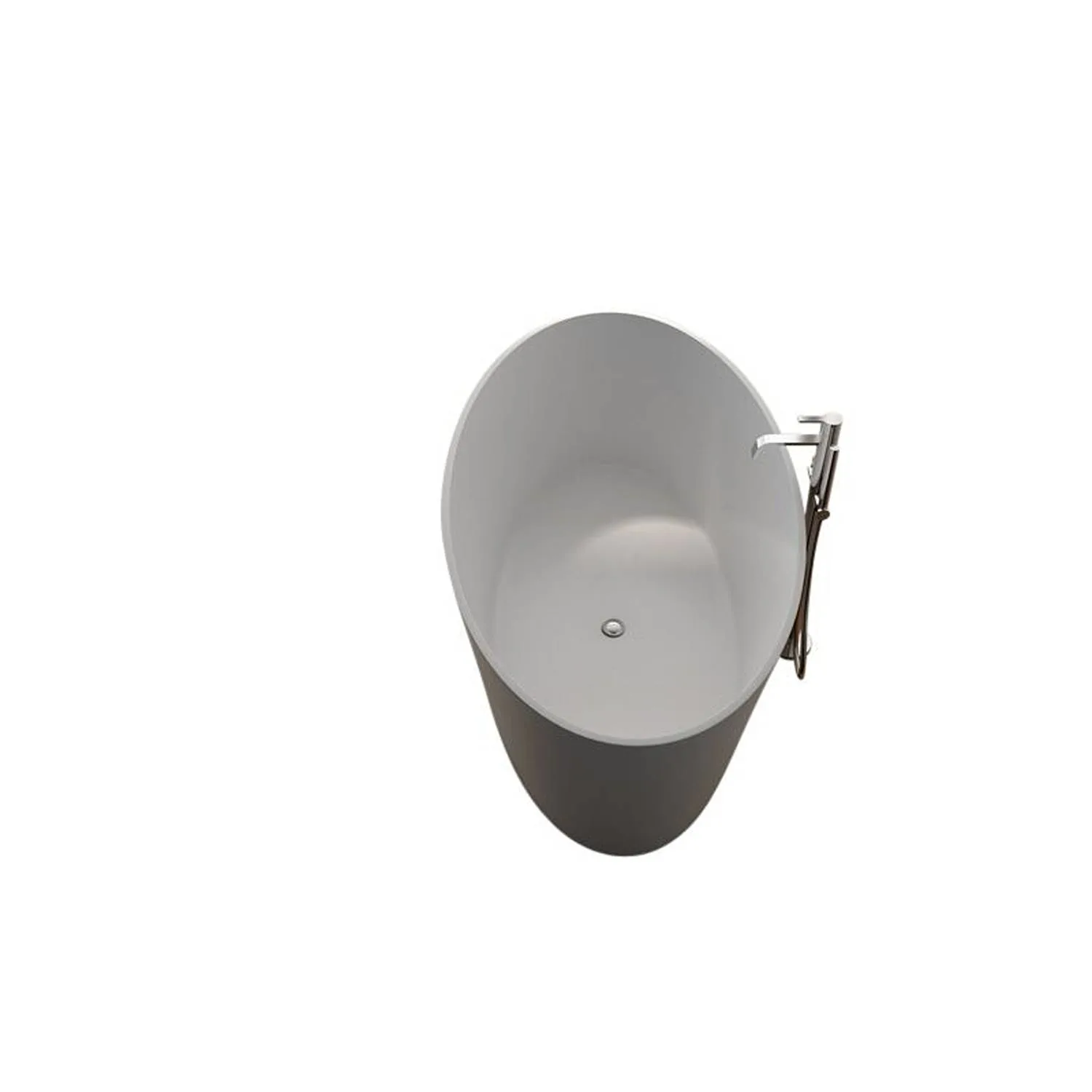 Legion Furniture 63 Inch No Faucet Matt White Solid Surface Bathtub - image 2
