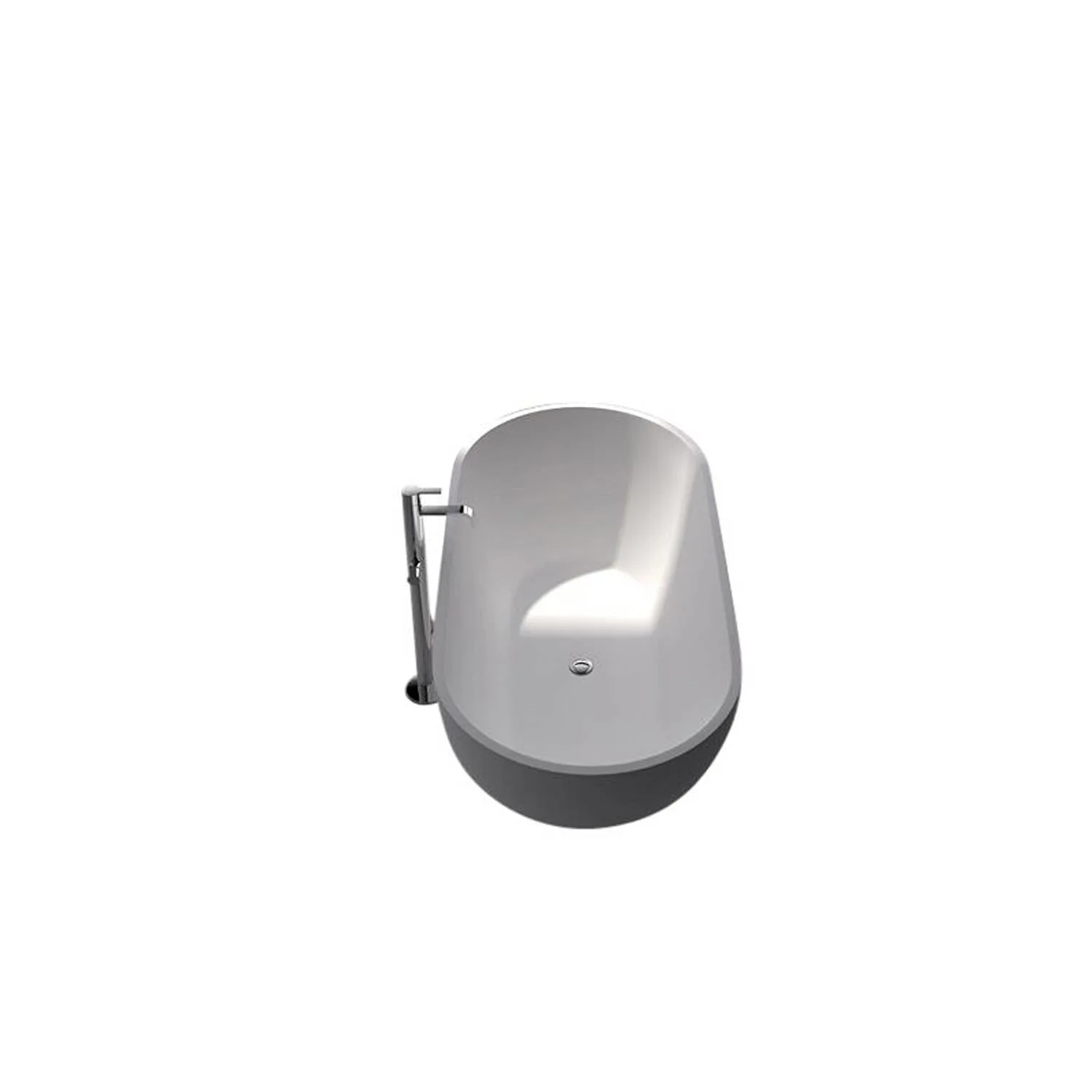 Legion Furniture 70.1 Inch No Faucet Matt White Solid Surface Bathtub - image 2
