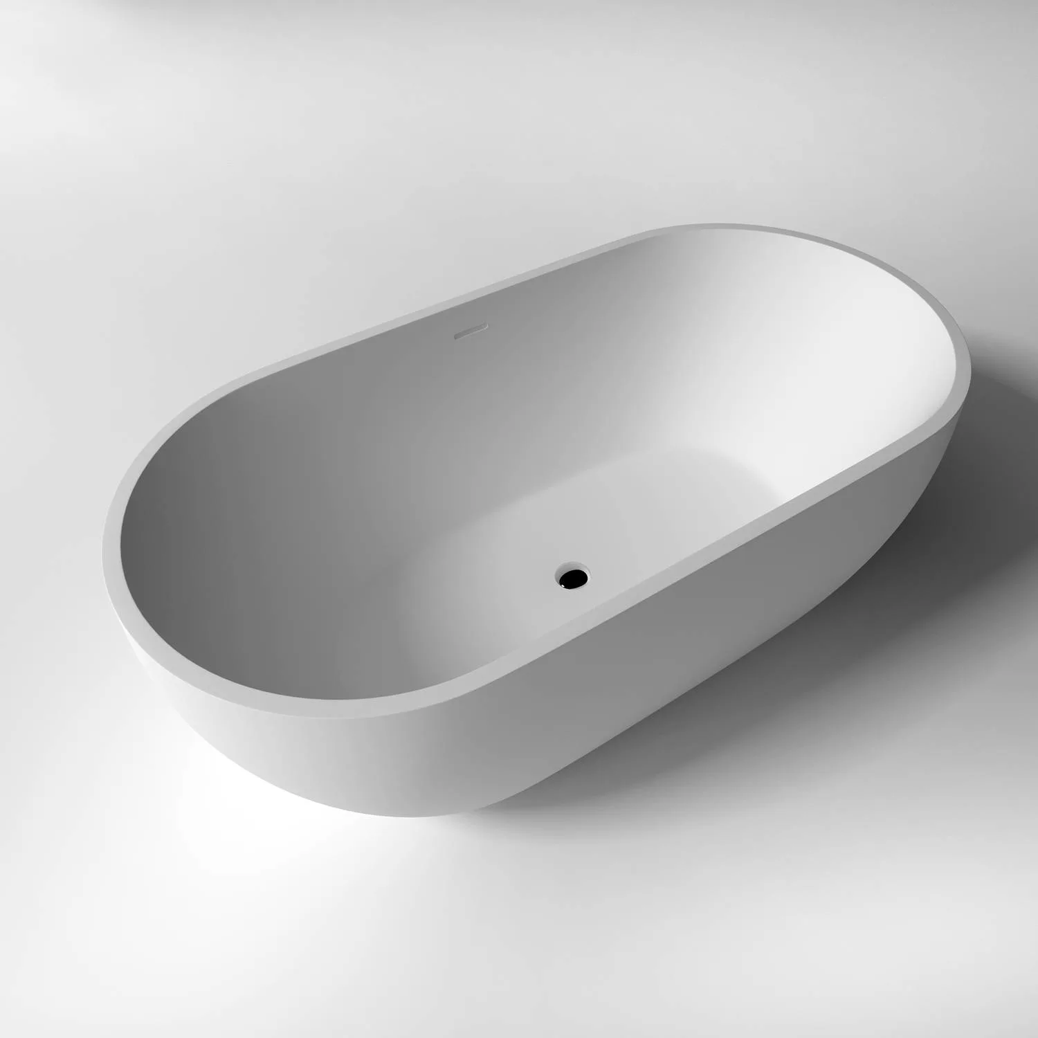Legion Furniture 70.1 Inch No Faucet Matt White Solid Surface Bathtub - image 4