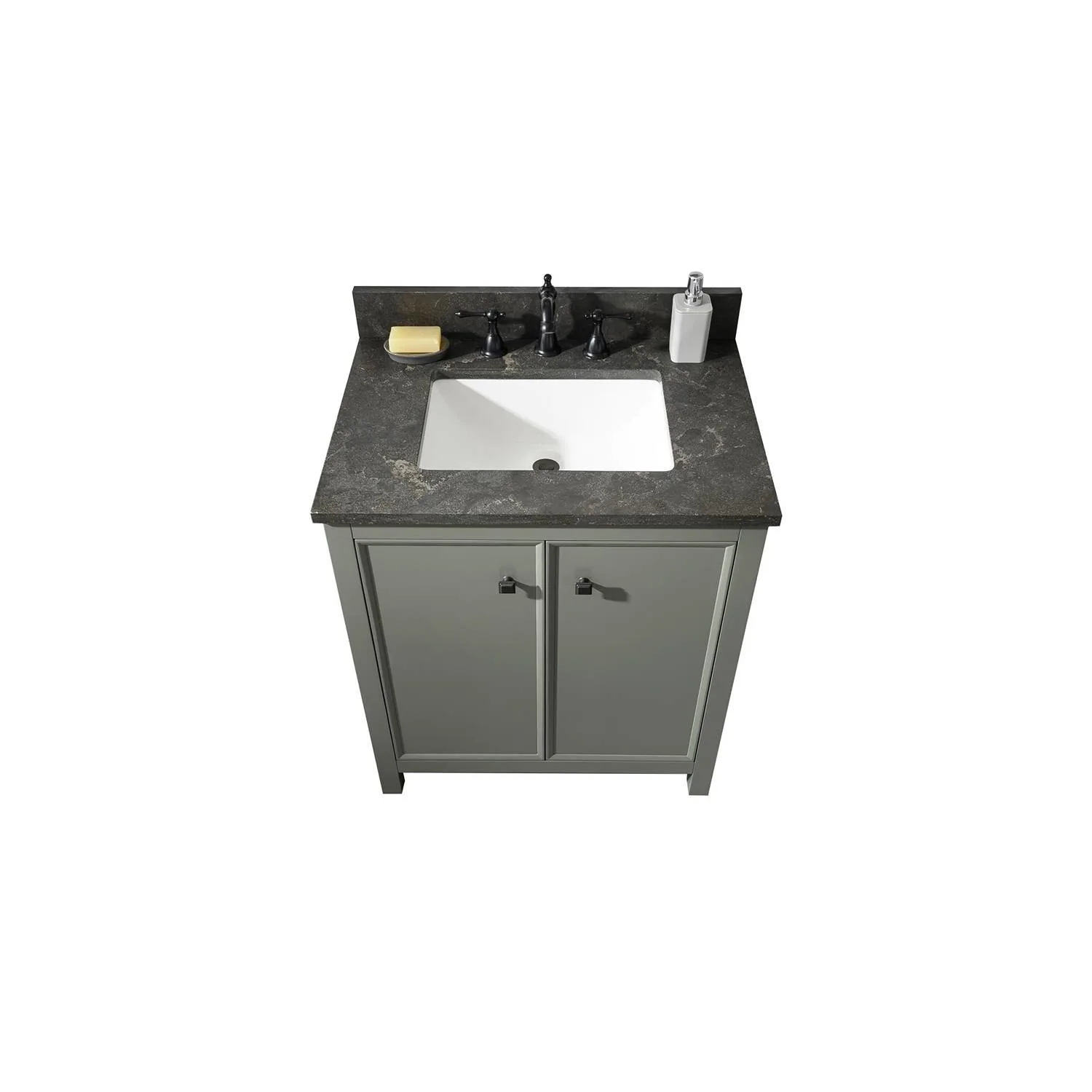 Legion Furniture 30 Inch Blue Lime Stone Top Pewter Green Vanity Cabinet - image 16