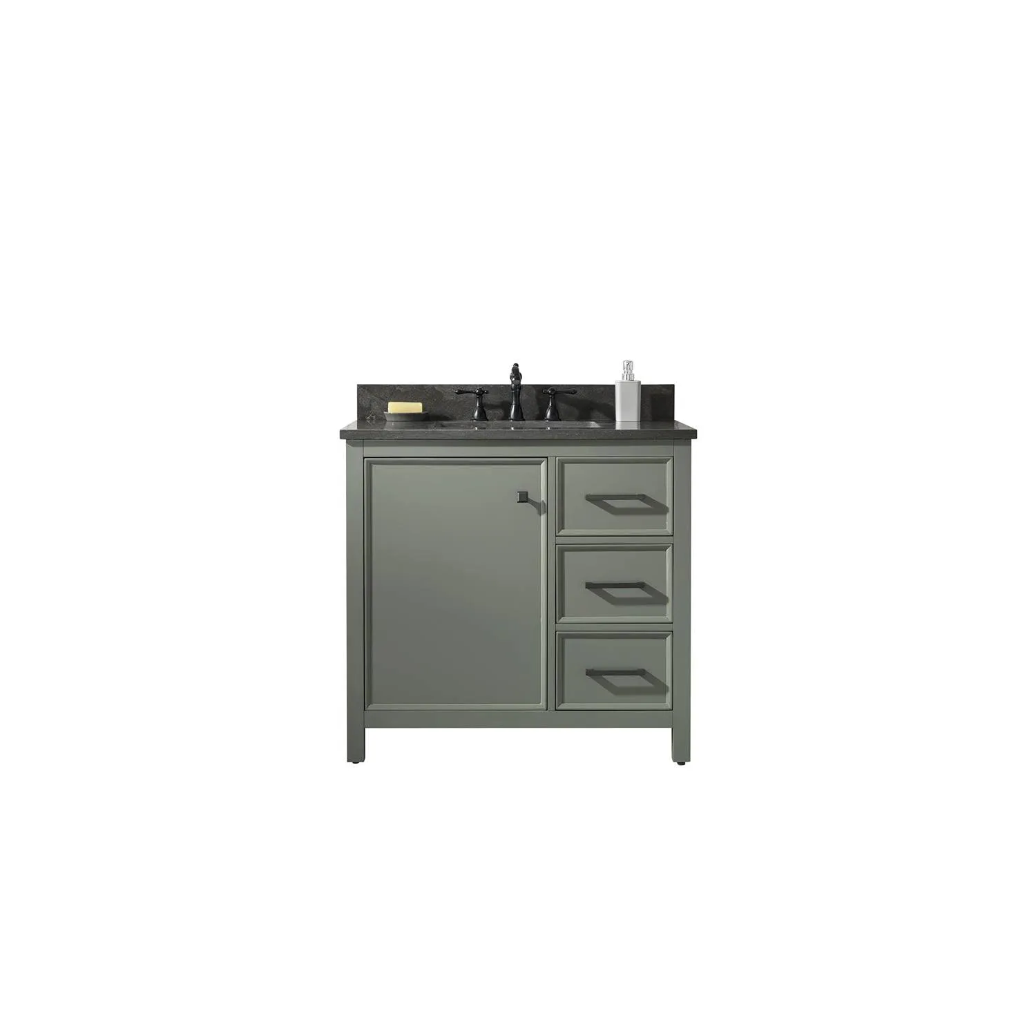 Legion Furniture 36 Inch Blue Lime Stone Top Pewter Green Vanity Cabinet - image 1