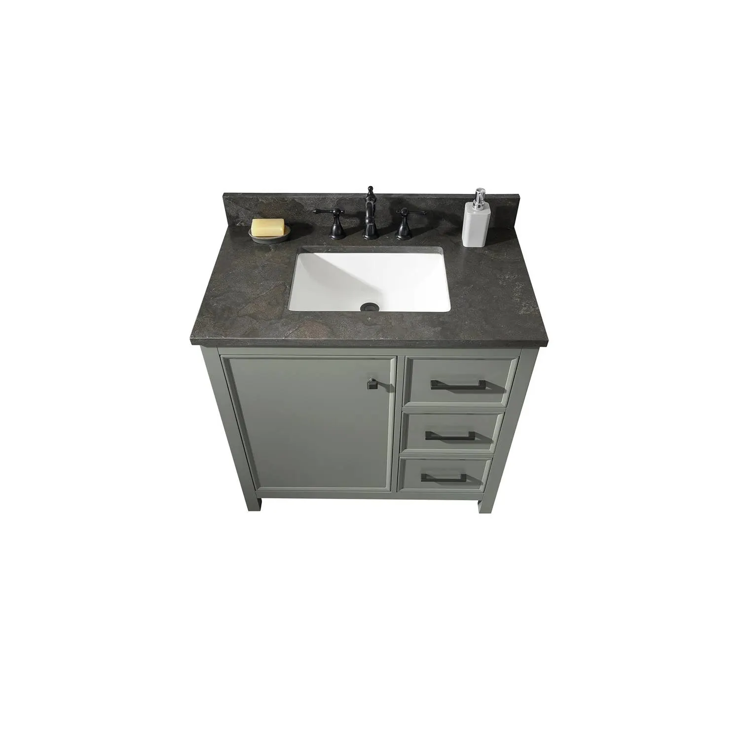 Legion Furniture 36 Inch Blue Lime Stone Top Pewter Green Vanity Cabinet - image 23