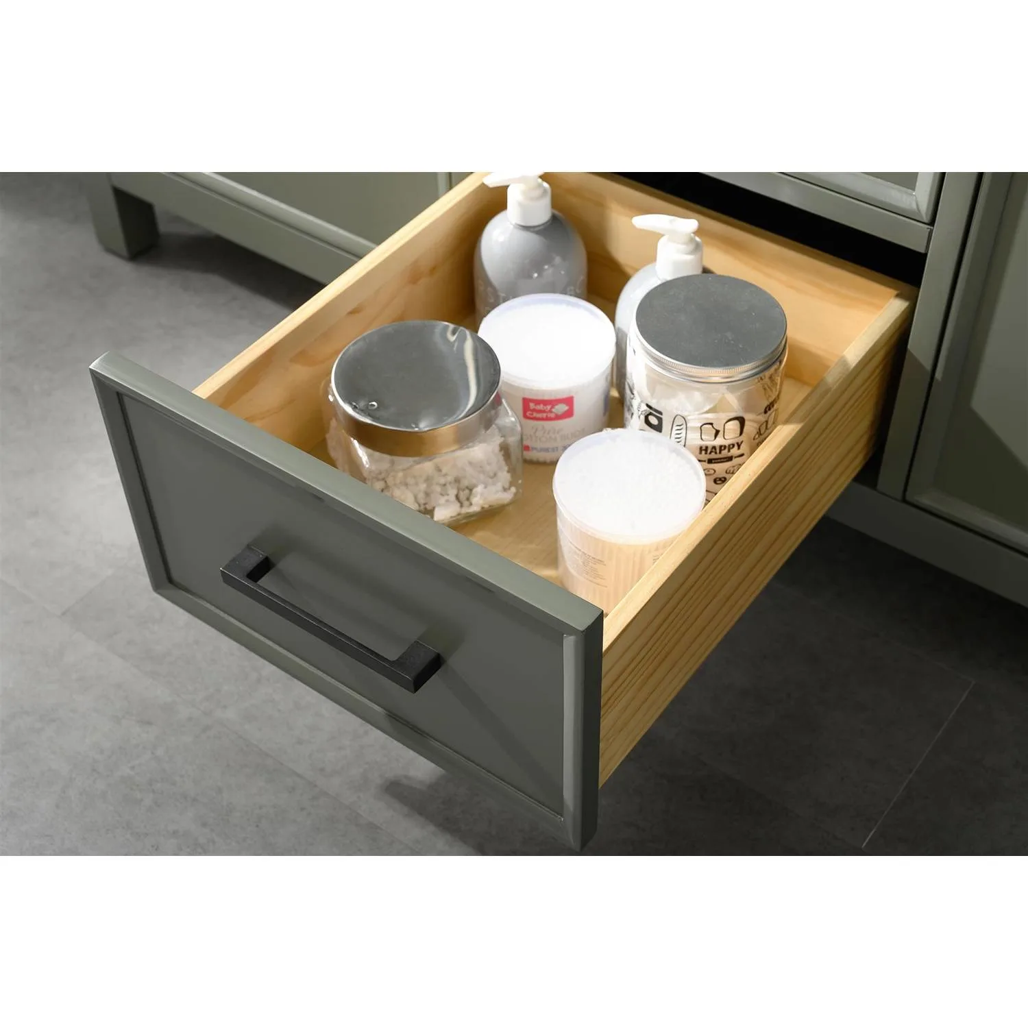Legion Furniture 54 Inch Blue Lime Stone Top Pewter Green Vanity Cabinet - image 12