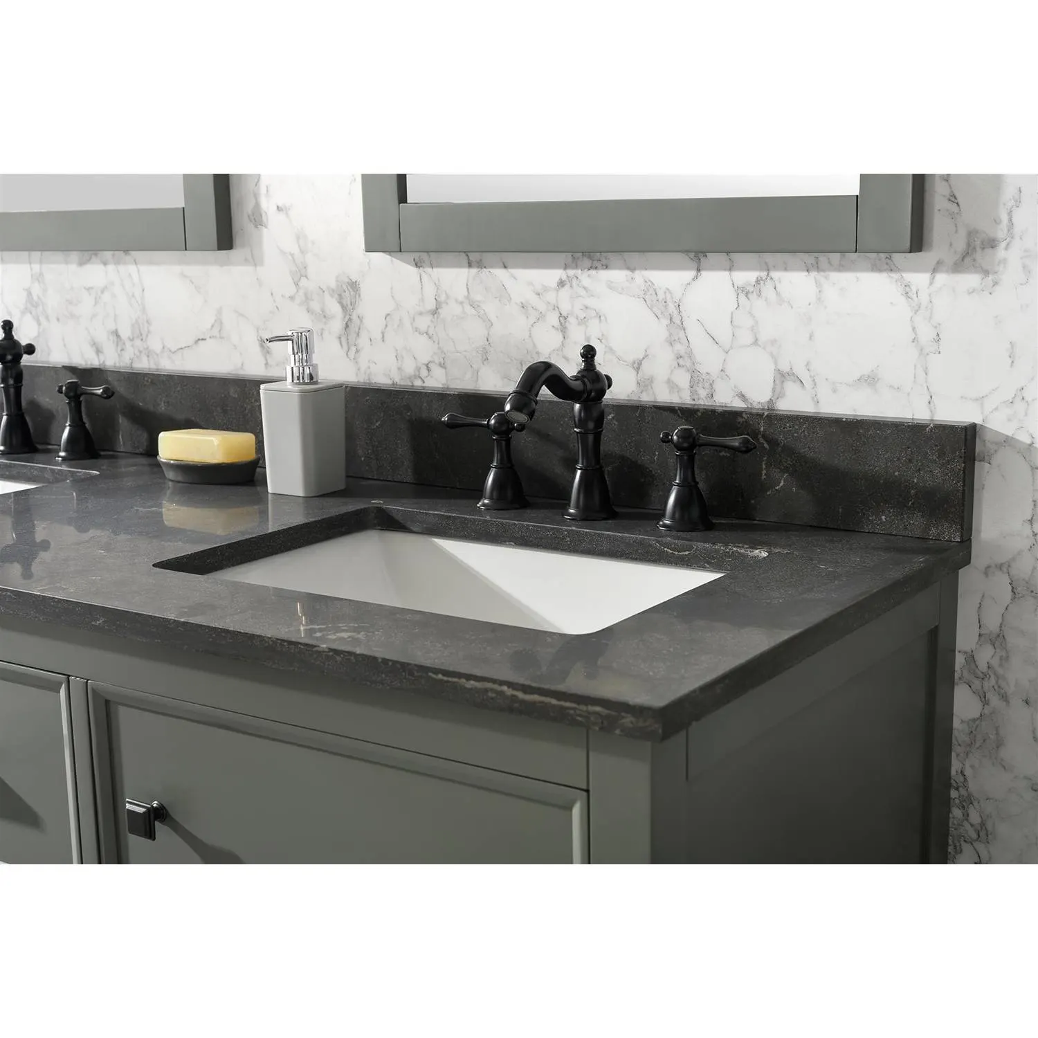 Legion Furniture 60 Inch Blue Lime Stone Top Pewter Green Vanity Cabinet - image 6