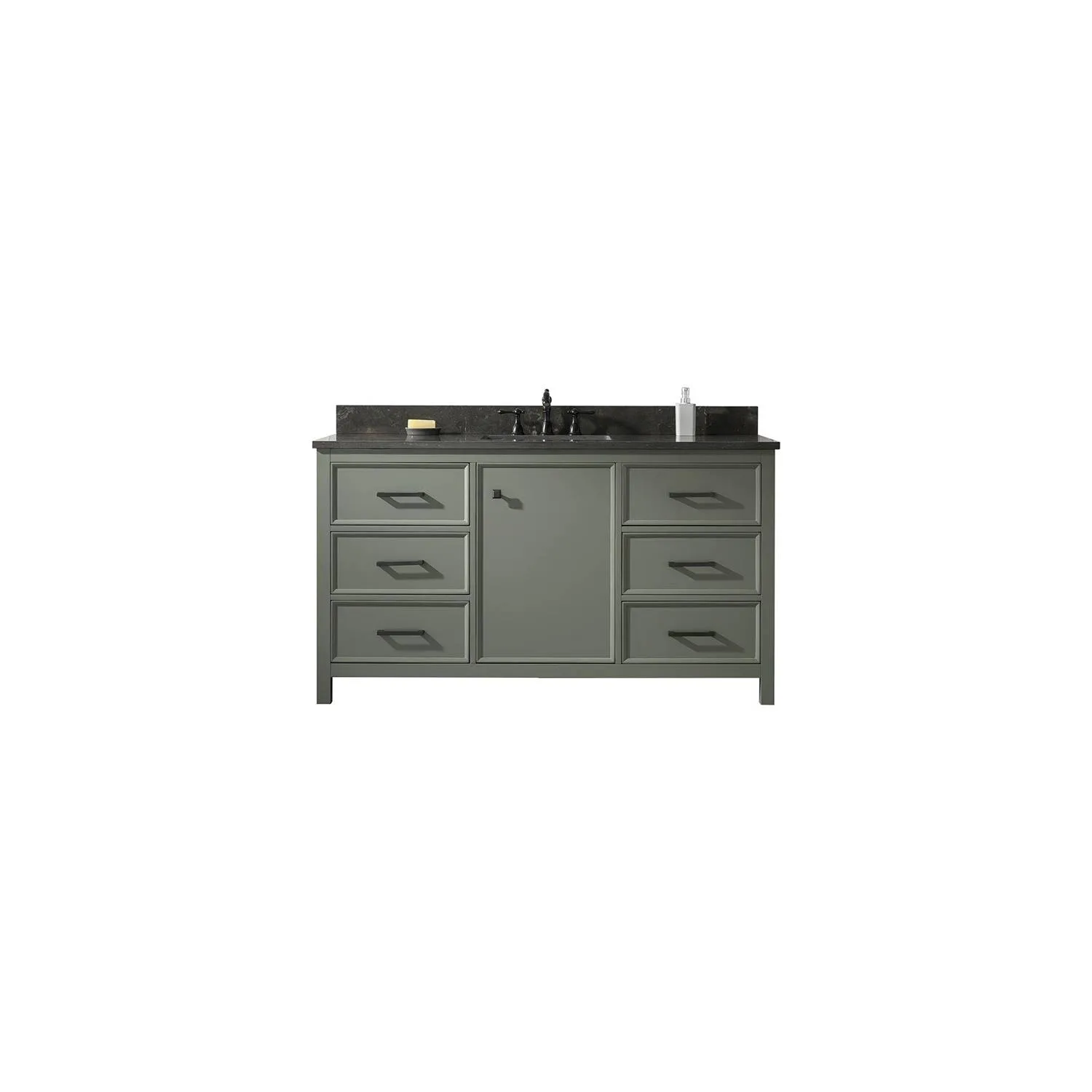 Legion Furniture 60 Inch Blue Lime Stone Top Pewter Green Vanity Cabinet - image 1