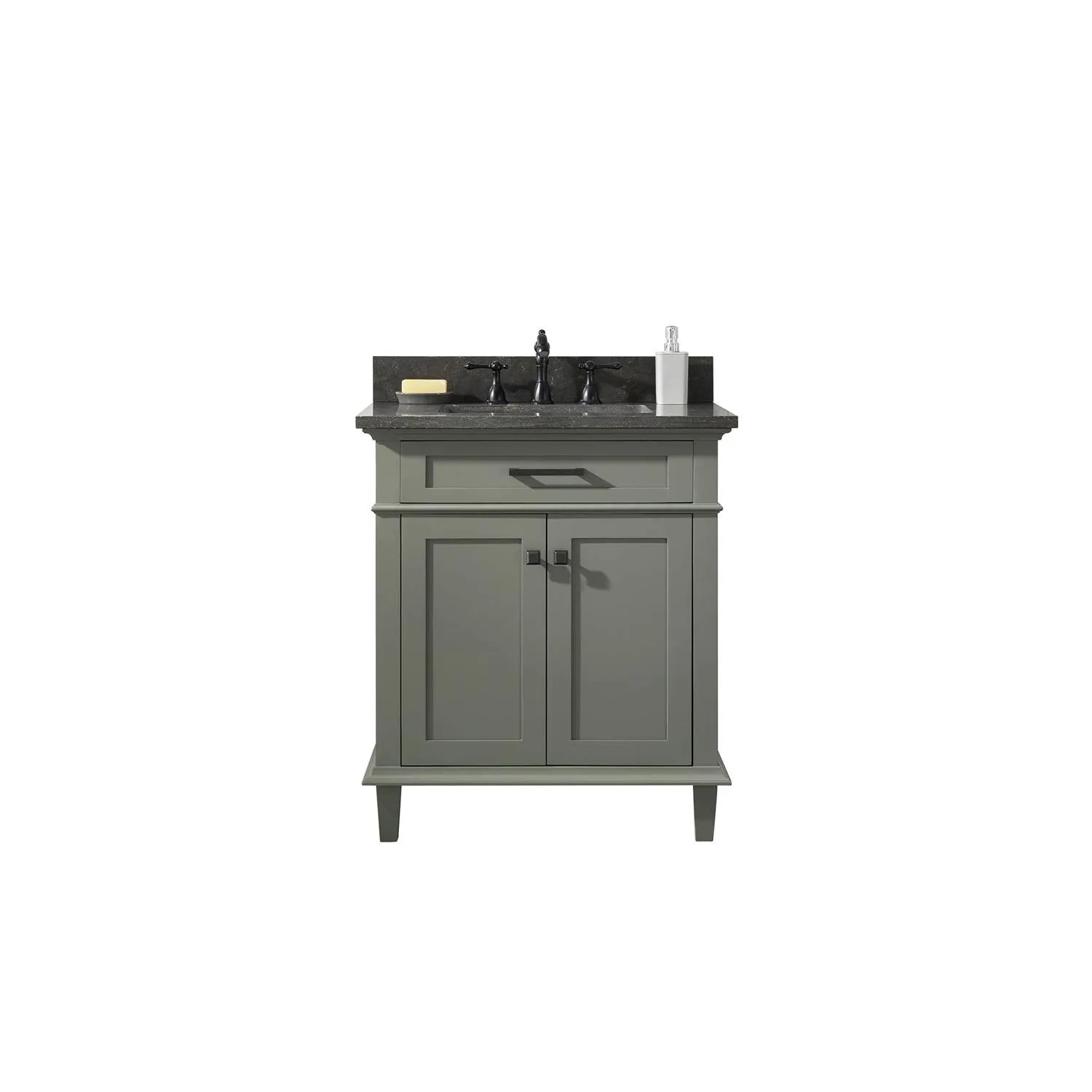 Legion Furniture 30 Inch Blue Lime Stone Top Pewter Green Vanity Cabinet - image 1