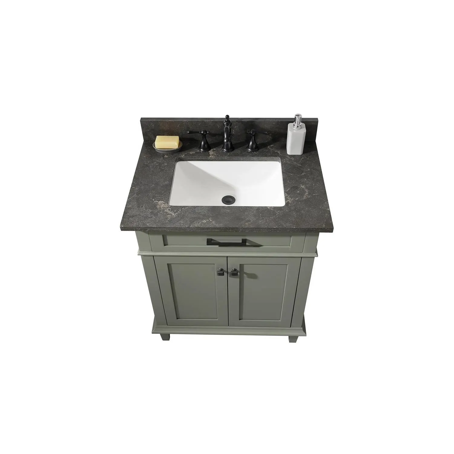 Legion Furniture 30 Inch Blue Lime Stone Top Pewter Green Vanity Cabinet - image 20